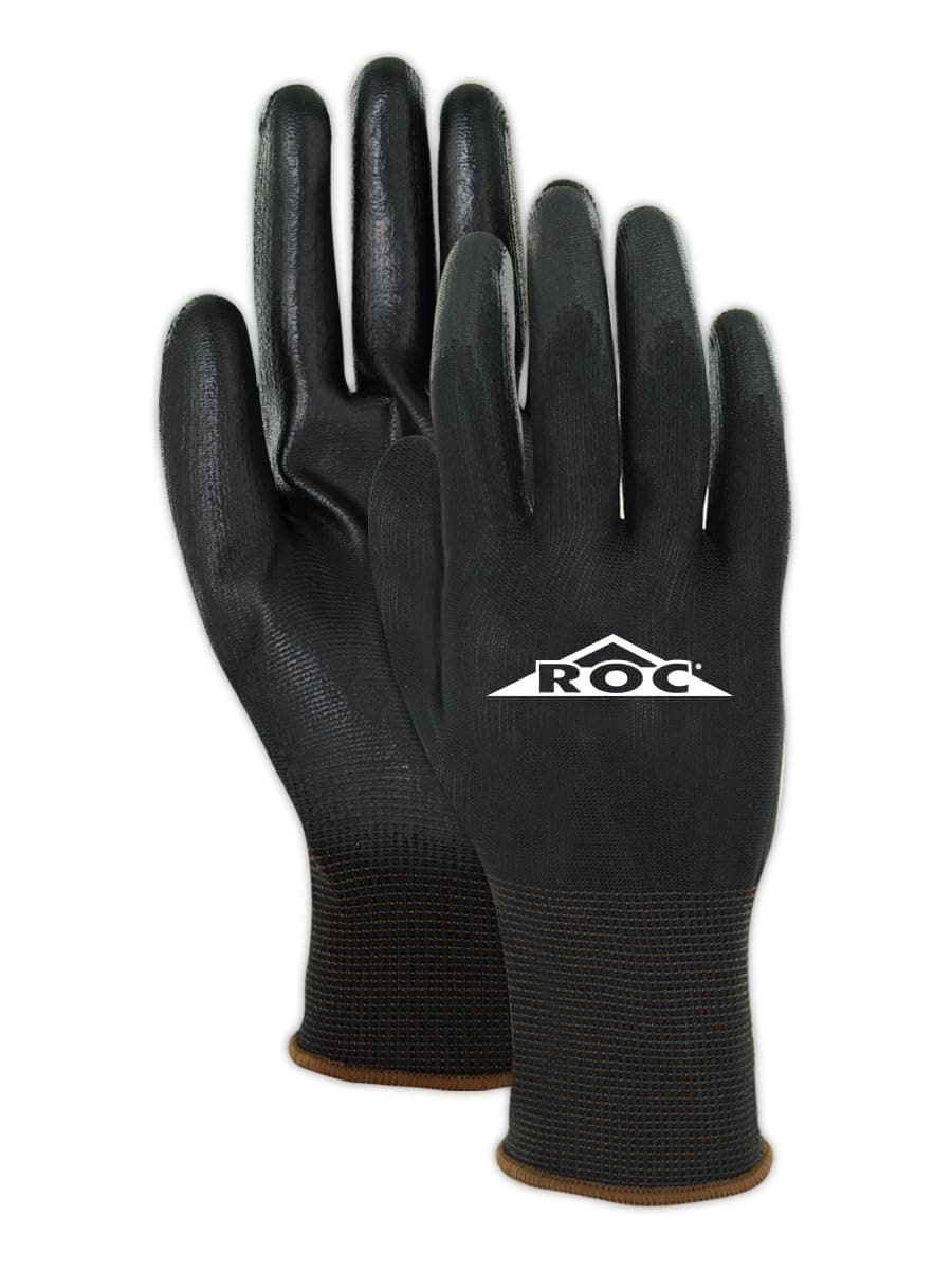 MAGID ROC Lightweight Polyurethane Palm Coated Black Work Gloves Size 10/XL (2 Pairs)