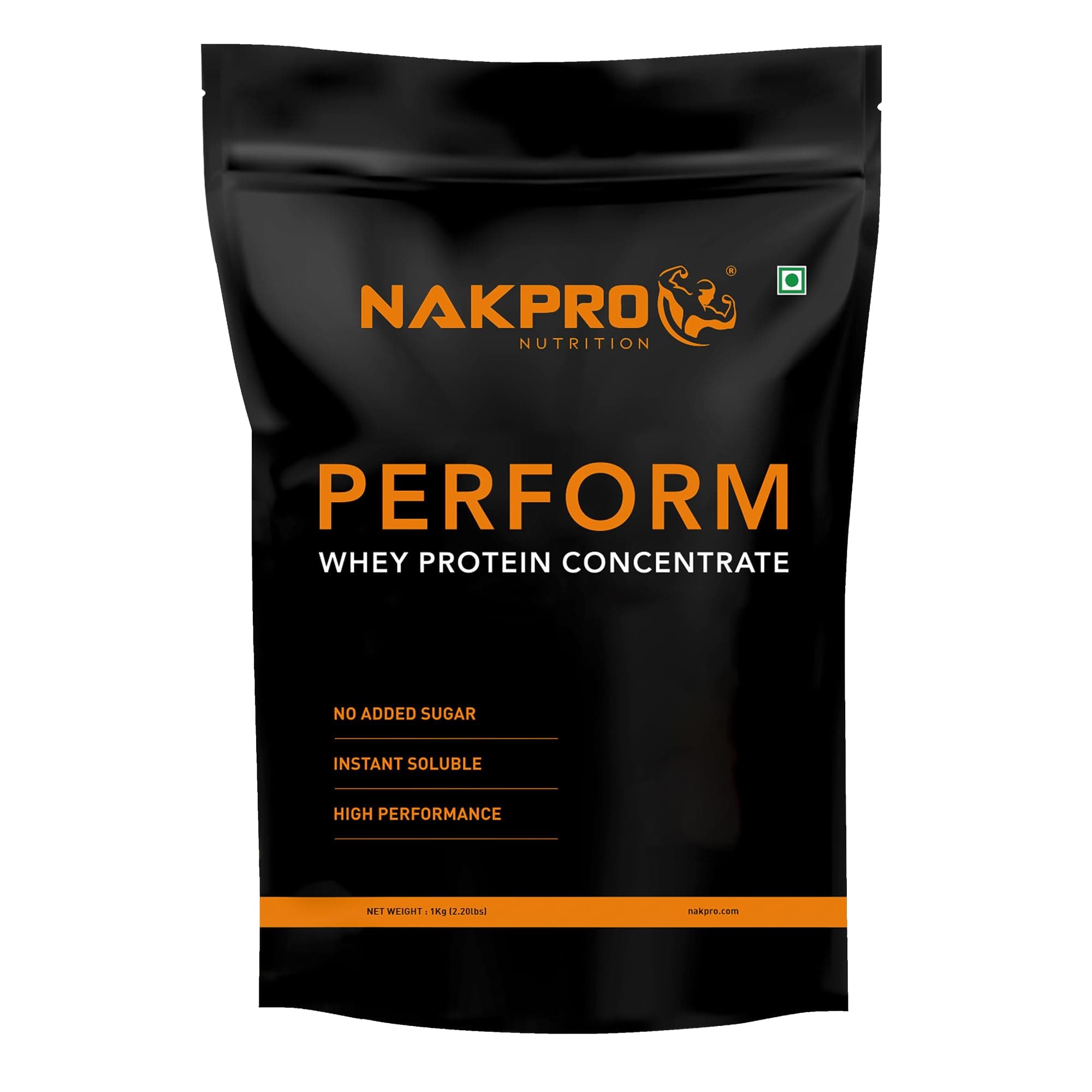 NAKPRO Perform Whey Protein Concentrate | 24g Protein, 5.3g BCAA per Serving | Muscle Recovery Workout Drink, Lean Muscle Growth (Chocolate, 1 Kg)
