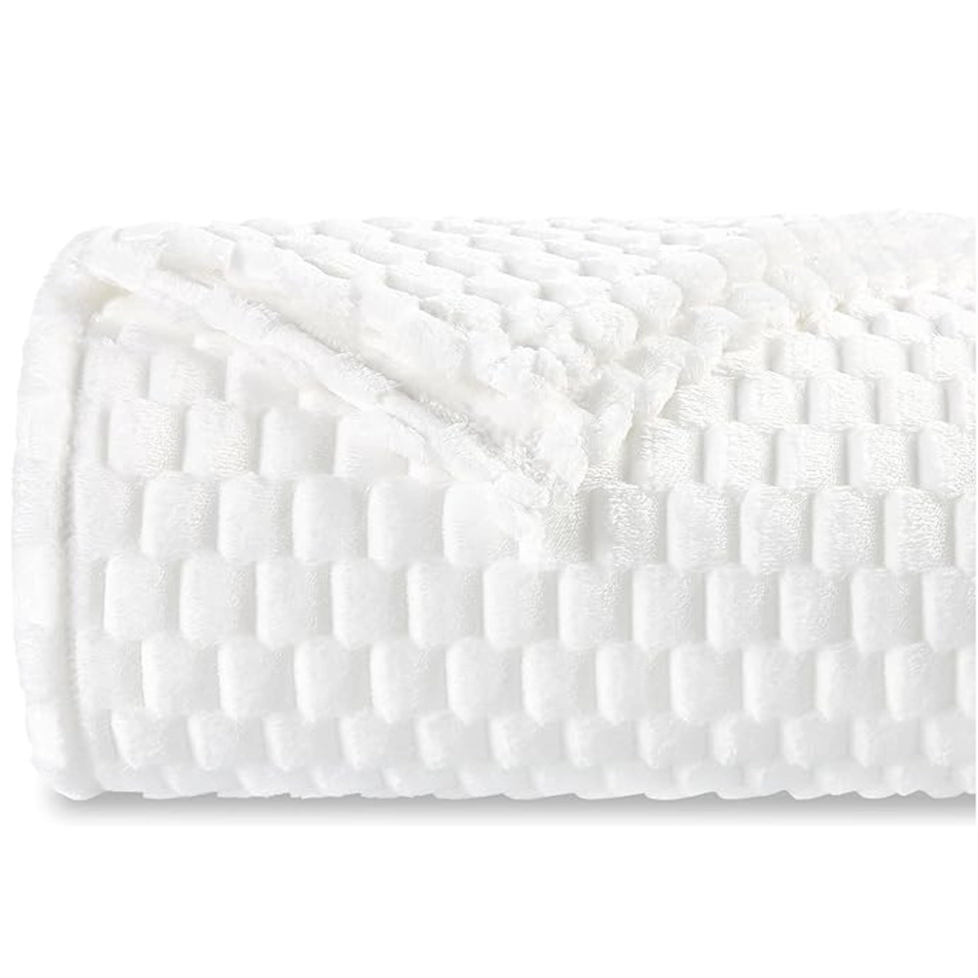 Decorative Soft Plush Fleece Throw Blanket for Couch Sofa 50" x 60", Luxury Shaggy Lightweight 3D Pattern Velvet Flannel Blanket for Bedroom, Solid Cute Warm Lap Blanket for Winter Pet (50" x 60")