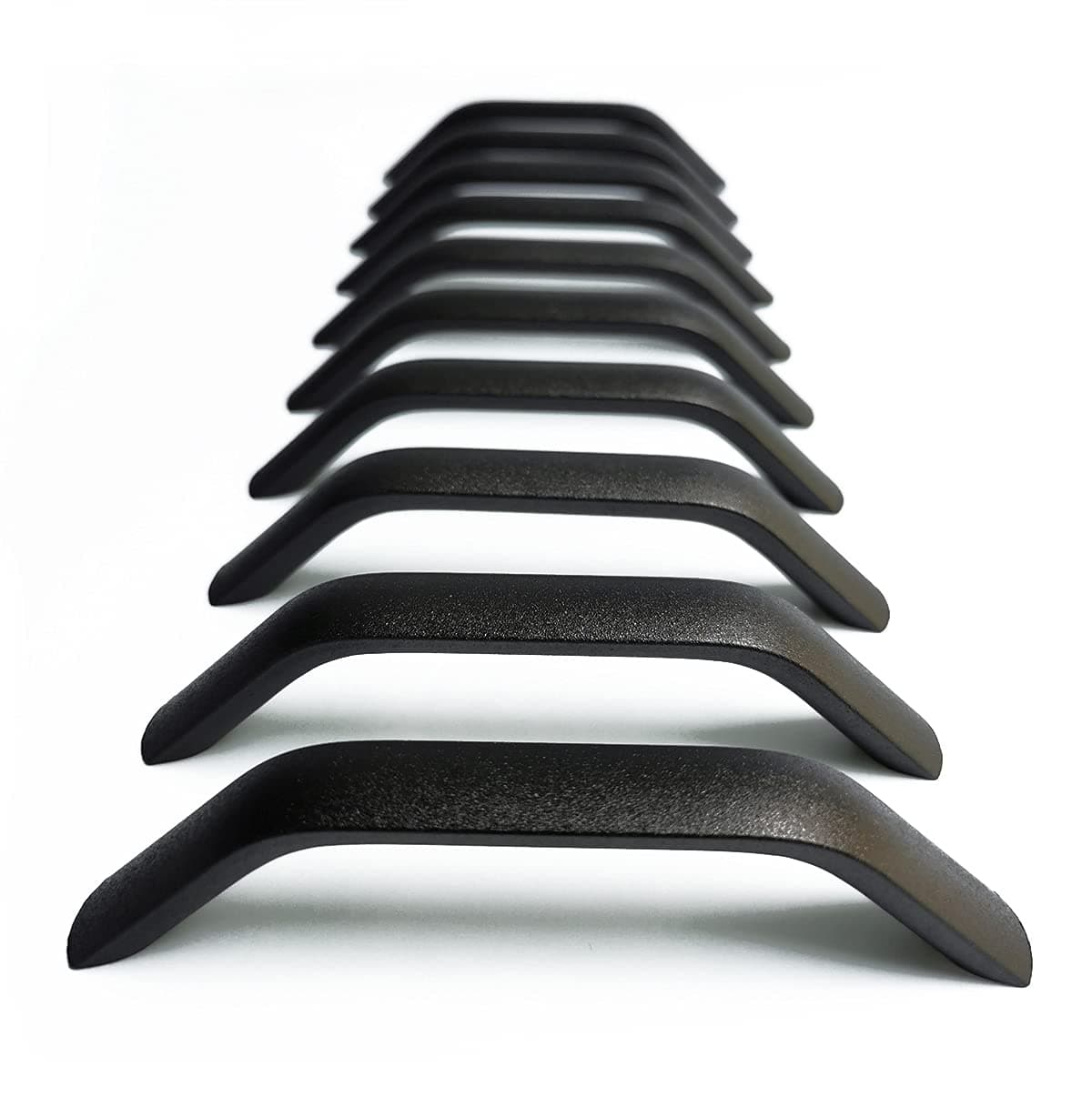 10 Units Bow Shaped Cabinet Handles Kitchen Cupboard Drawer Door Bathroom Furniture Pulls,96 mm Hole Centers / 112mm Long (Matte Black)