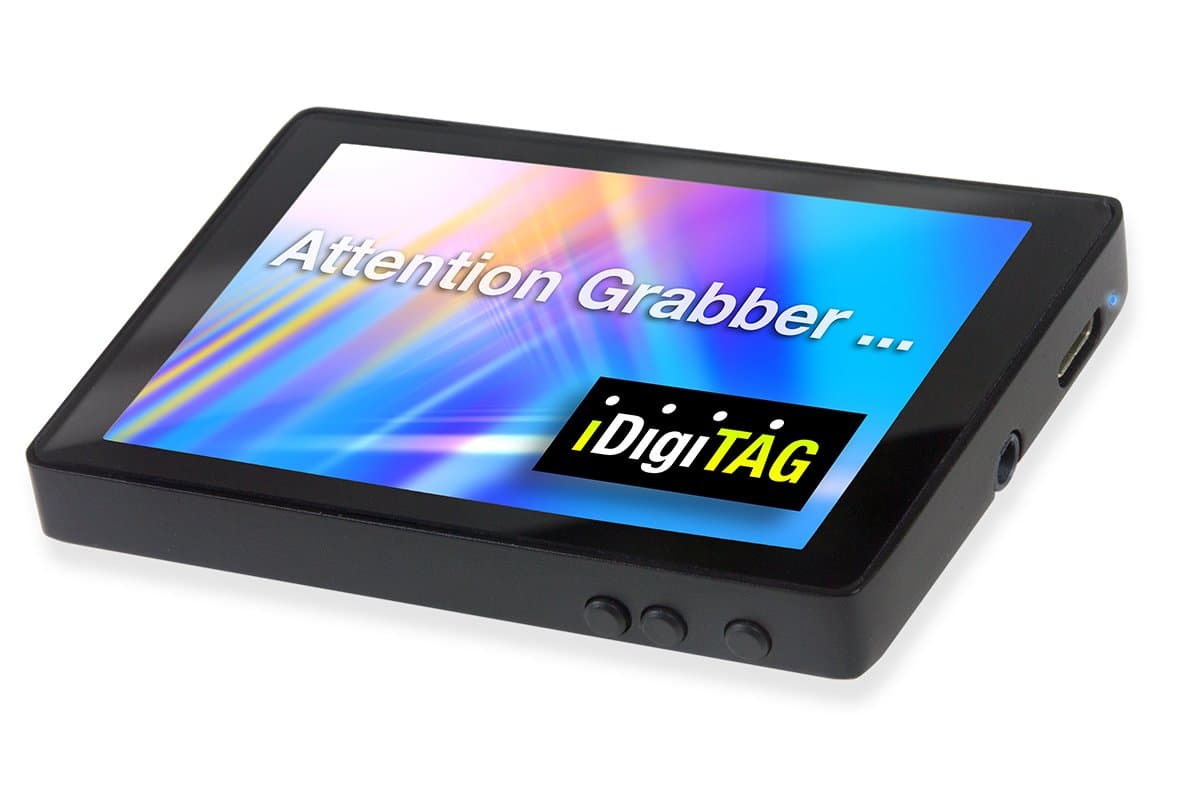 4 Digital Video Name Tag Badge 3 black