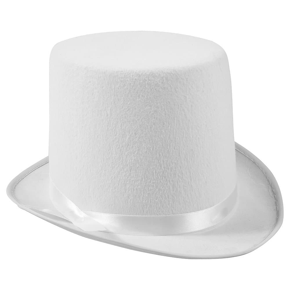 White Top Hat - Costume Top Hat - Felt Top Hat by Funny Party Hats