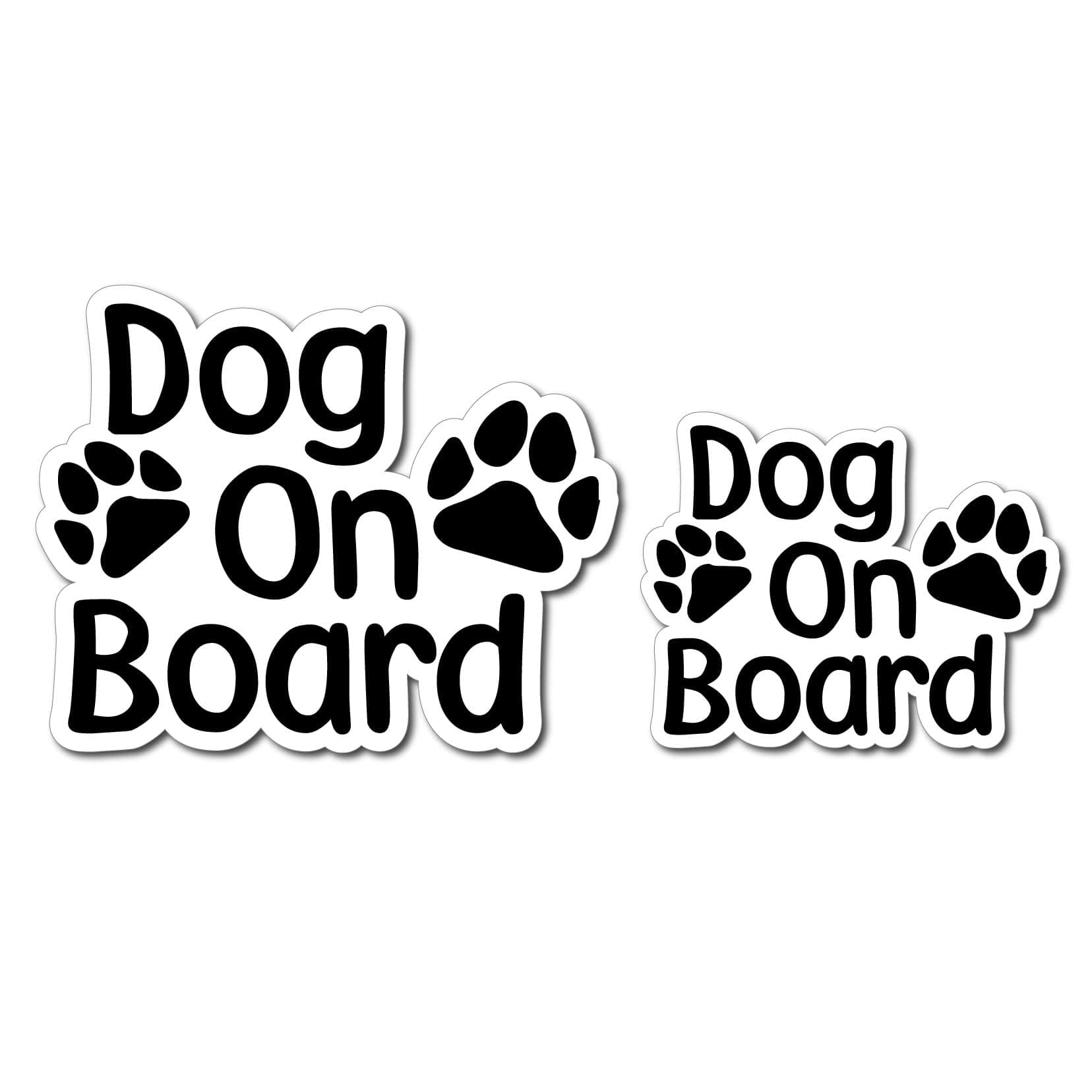 2 Pack Dog On Board Car Decal – Funny Cute Sticker - Premium Gloss Permanent Vinyl Waterproof (Black, 1)