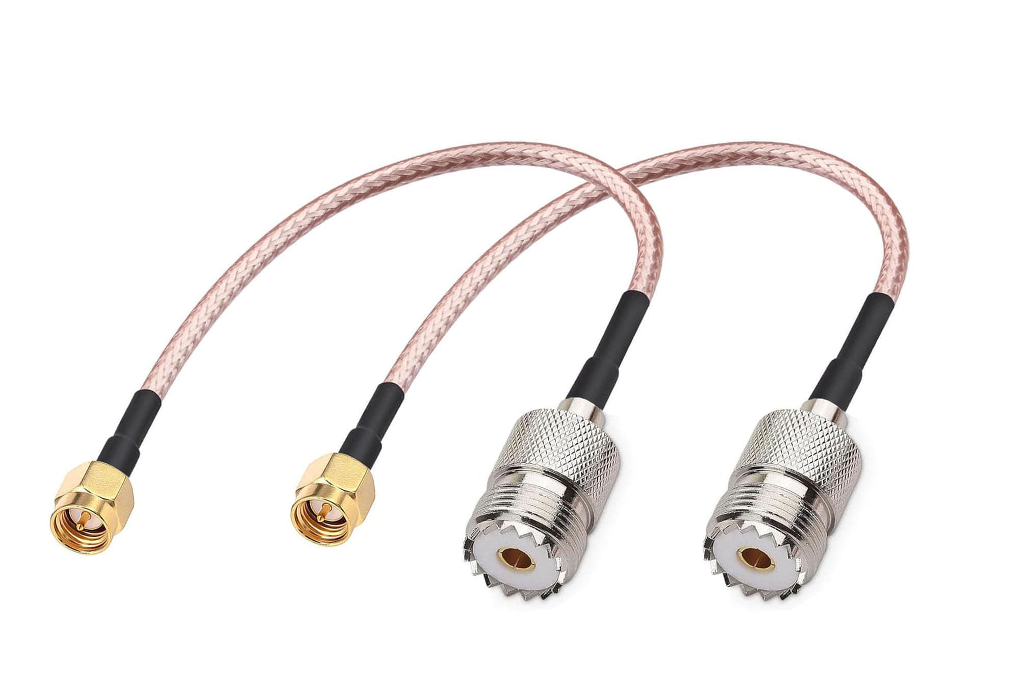 DHT Electronics Handheld Antenna Cable SMA male to UHF SO-239 Female Connectors 6''