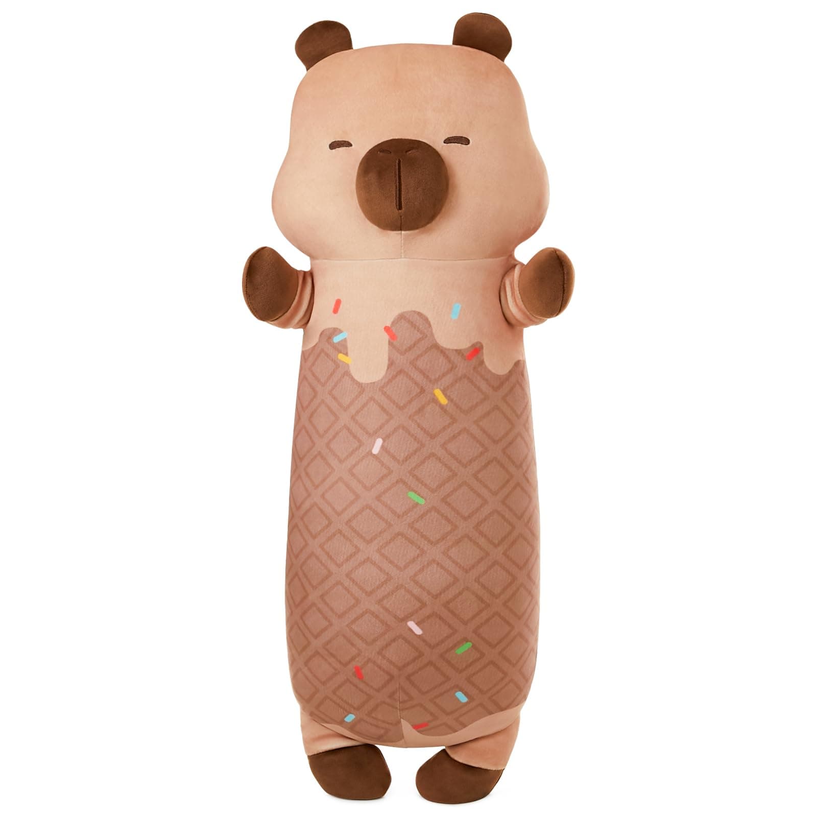 MINISO Long Capybara Plush Pillow Stuffed Animals Soft Throw Sleeping Pillow Kawaii Cuddle Cartoon Stuffed Plush Toy for Kids Boys Girls, 20"