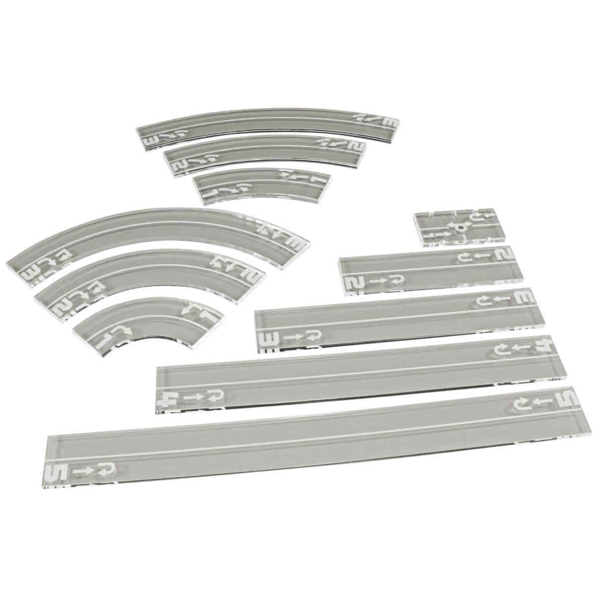 Space Fighter 2nd Edition Maneuver Gauge Set | Movement Tools | Compatible with Star Wars X-Wing | Set of 11 (Clear)