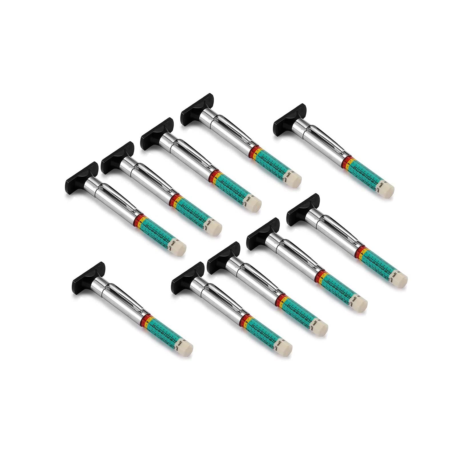 traderplus 10 Pack Tyre Tread Depth Gauge Accurate Measurement Tools, Smart Color Coded