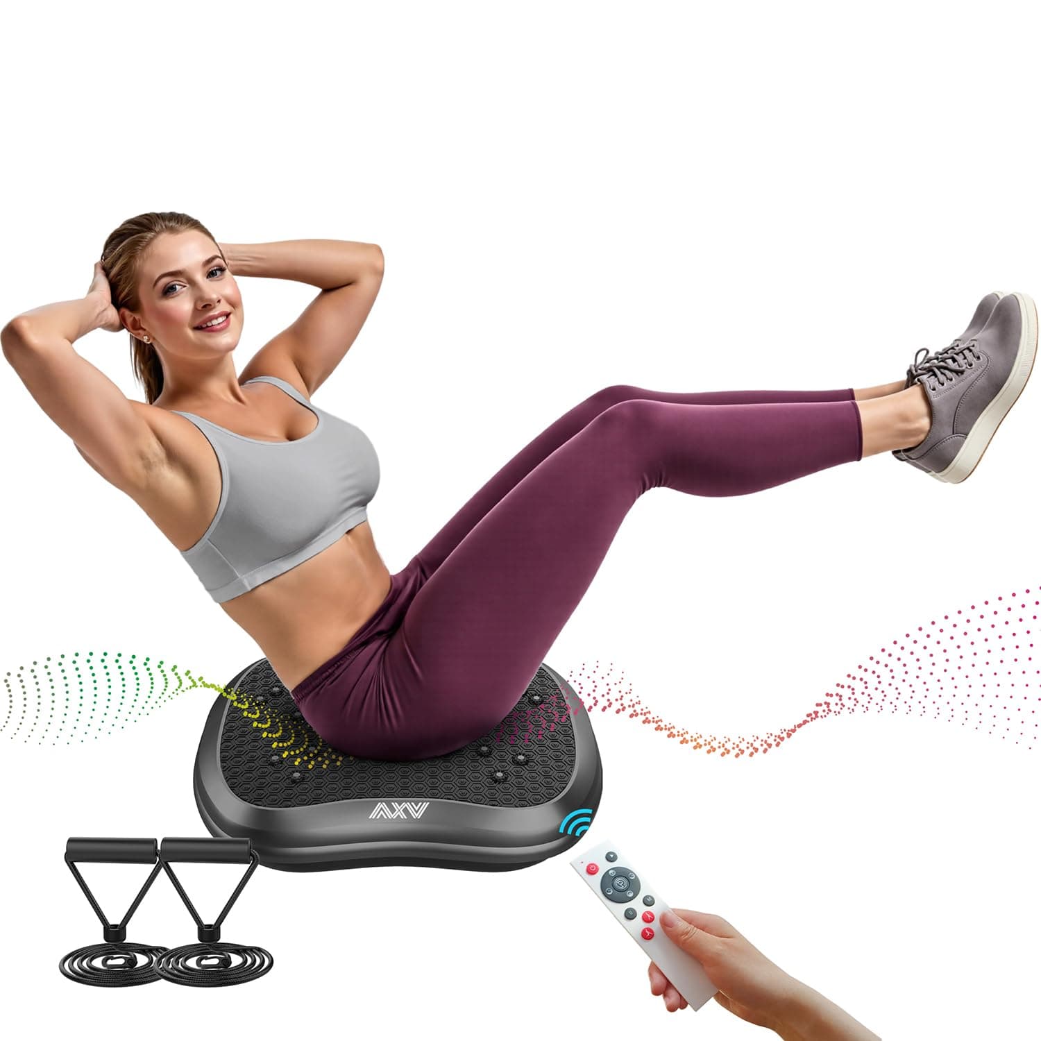 AXV Vibration Plate Exercise Machine Whole Body Workout Portable Mini Vibrate Fitness Platform Lymphatic Drainage Machine for Weight Loss Shaping Toning Wellness Home Gyms Workout (Mini)