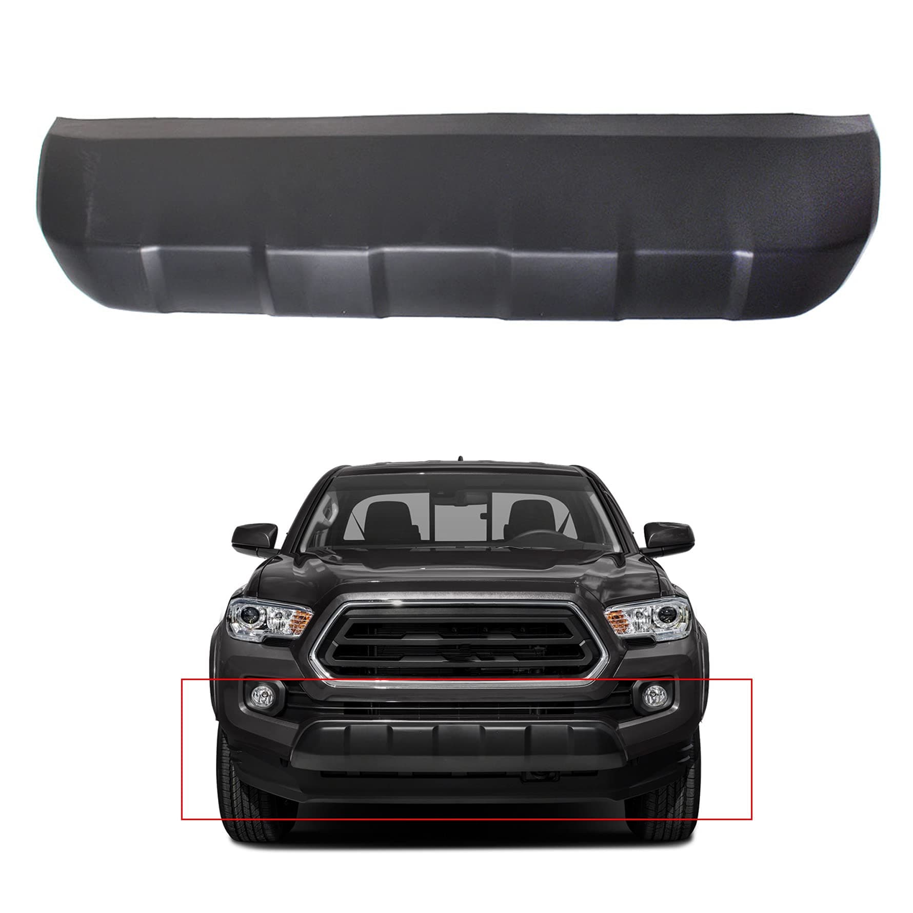 muniraterFront Bumper Lower Valance Skid Plate Panel Black Replacement for Toyota Tacoma TO1095205 5391104210 B077C14STM 2016