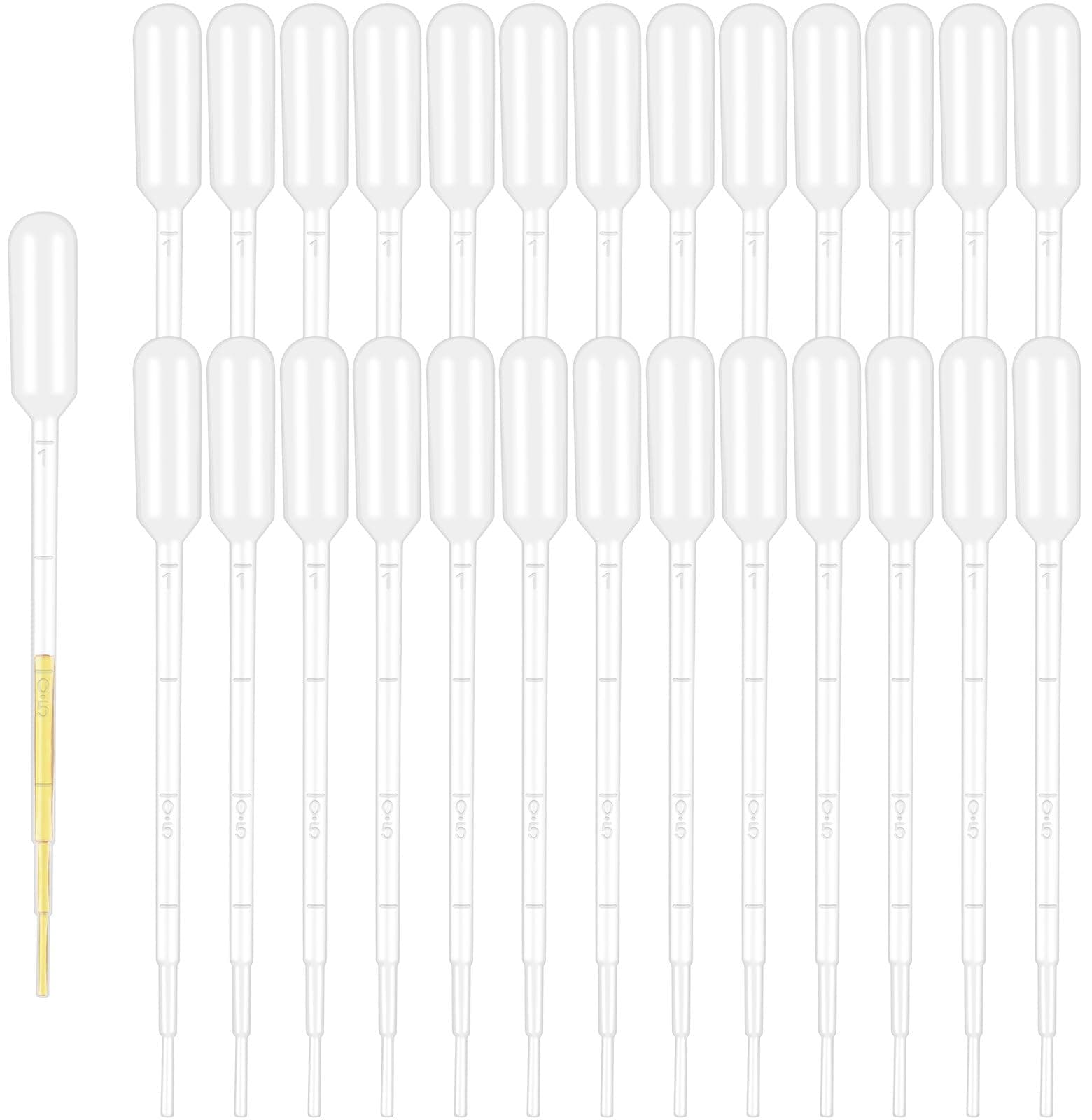 moveland 120PCS 1ML Premium Disposable Plastic Transfer Pipettes, Clear Graduated Eye Dropper for Essential Oils, Home Use, Science Class, Lab Experiments, DIY Art