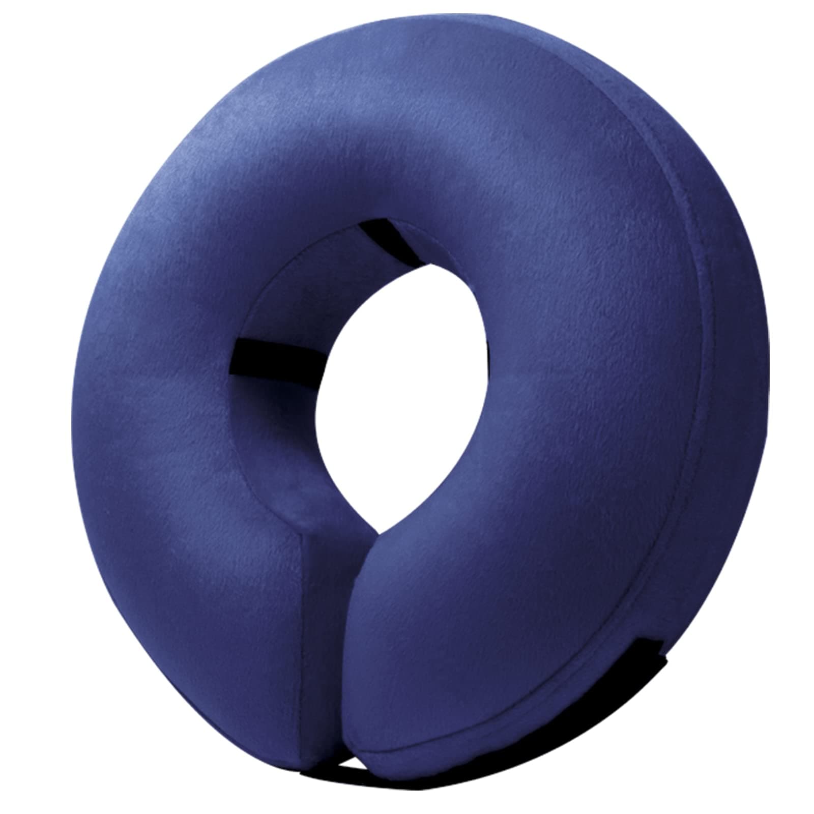 BENCMATE Inflatable Dog Cone Collar Alternative, Soft Dog Cone for Small Medium Large Dogs and Cats, Neck Recovery ECollar Donut Collar After Surgery (Small, Navy Blue)