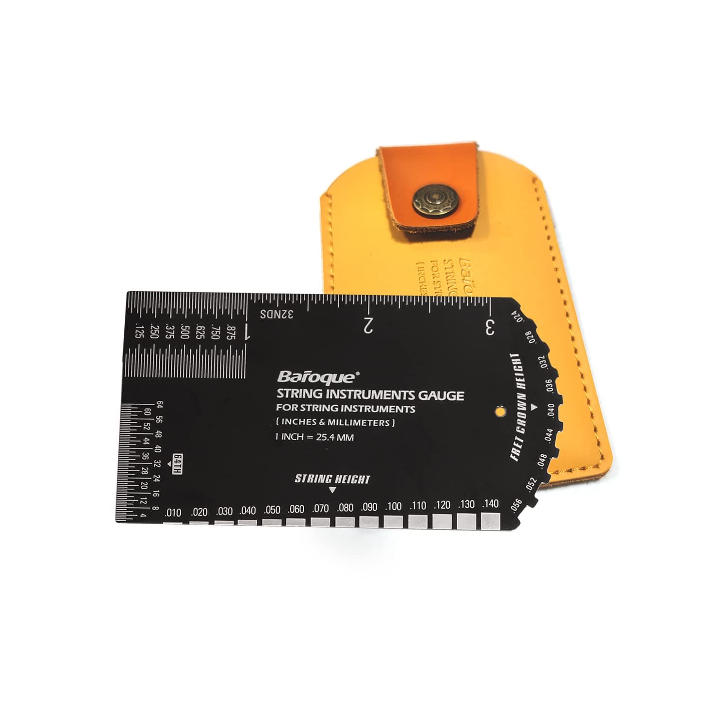 NEW Guitar Ruler String Action Ruler Gauge Tool, Fret Rocker Luthier Tool Guitarist Gift, Guitar Set Up Tool Kit for Electric Bass Acoustic Guitar Ukulele Mandolin Banjo -BONUS LEATHER CASE