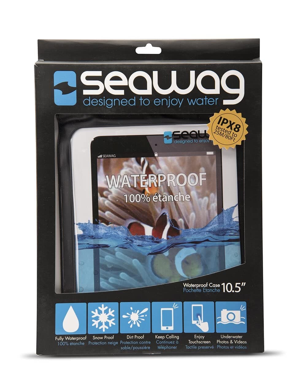 Seawag Germ-Free Phone Case Waterproof Case for Tablets Black