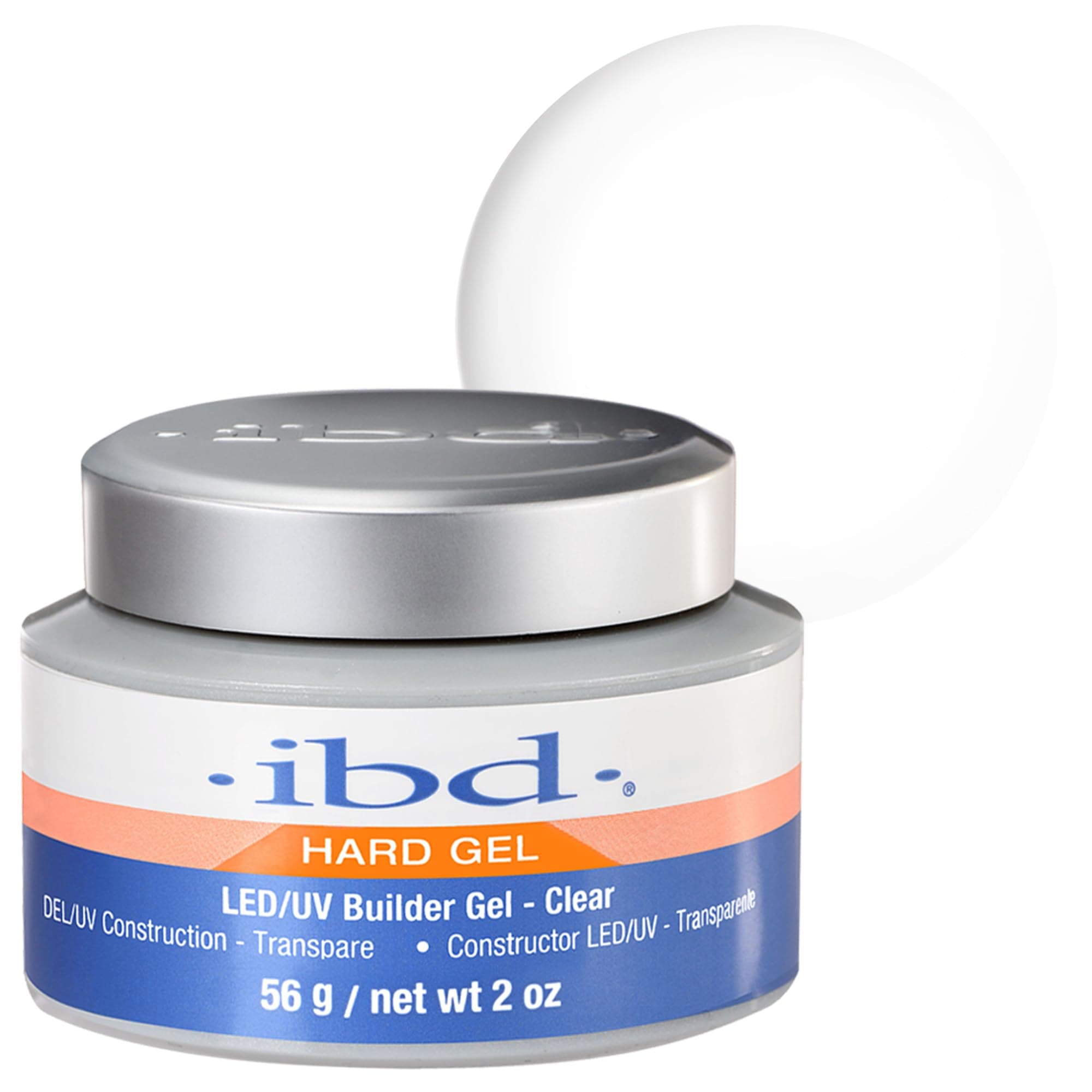 IBD Hard Gel - LED/UV Builder Gel Clear, 1 pack (1 x 56 g) - MADE IN USA - Nail building at home - without appointments and noisy nail salons