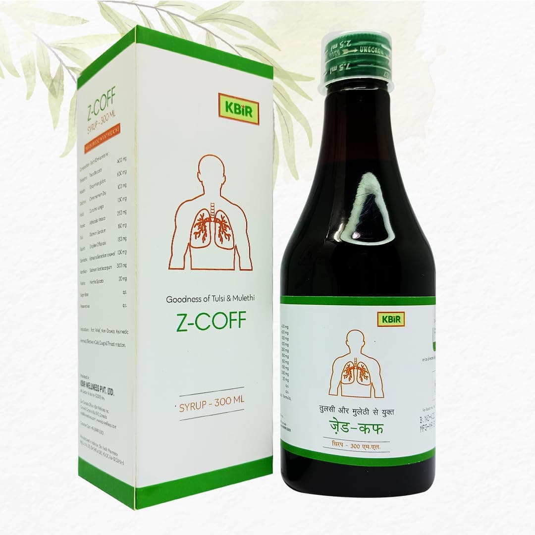 KBIR Z COFF | Relief From Cold, Cough, Blocked Nose, Headache, Body Ache, Muscular Stiffness & Breathing Difficulty | ayurvedic| Made With 15 Natural Herbs | 300ml