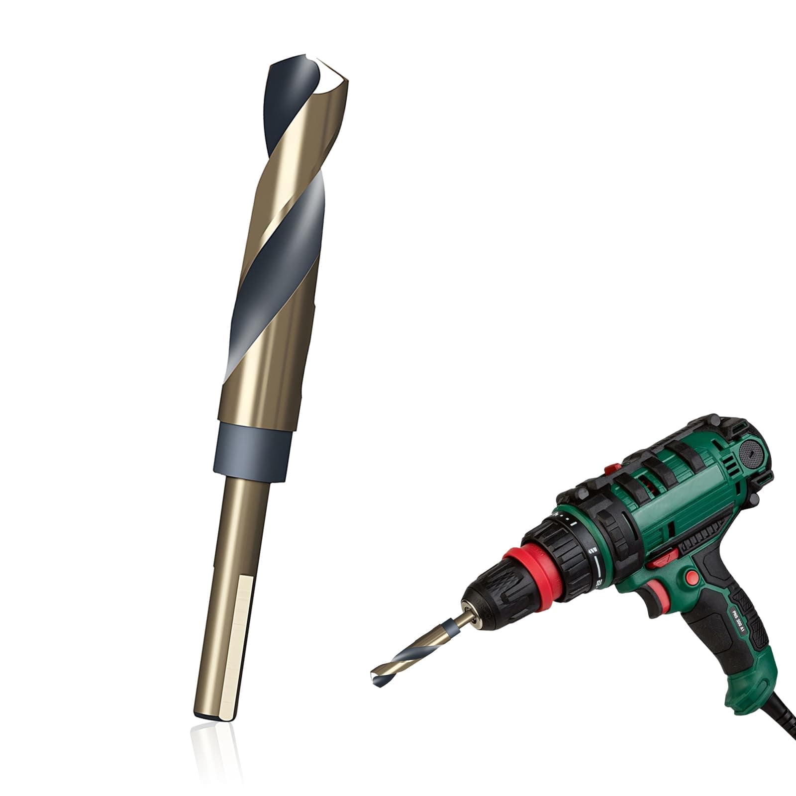 14mm Reduced Shank Twist Drill Bits, 10mm Shank for Stainless Steel, Aluminum, Metal, Copper, Plastic, Wood, HSS 4341 High-Speed Steel, Precision Cutting Drill for Alloy and Hard Steel