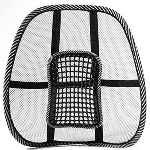 SMARTGURU, Car Seat Massage Back Lumbar Support Elastic,Steel Wire Frame, Nylon Net Mesh Ventilate Cushion Pad, for Use Office Chair, Car Seat, Home Chair etc. Size: 42x40 CM Black (Pack of 1 Pcs)