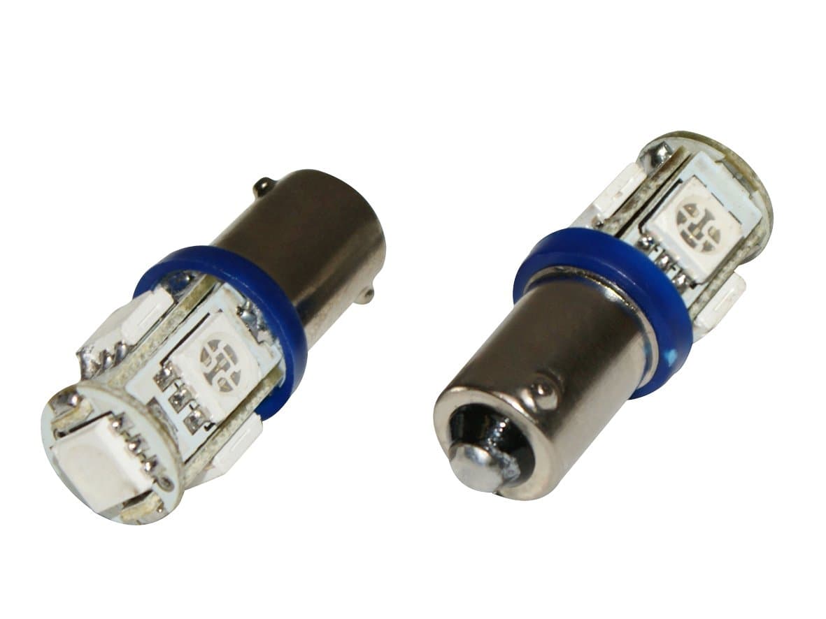 EUFAB 13528 Light Bulb BA9S LED with 5x3 Chip SMDs Blue