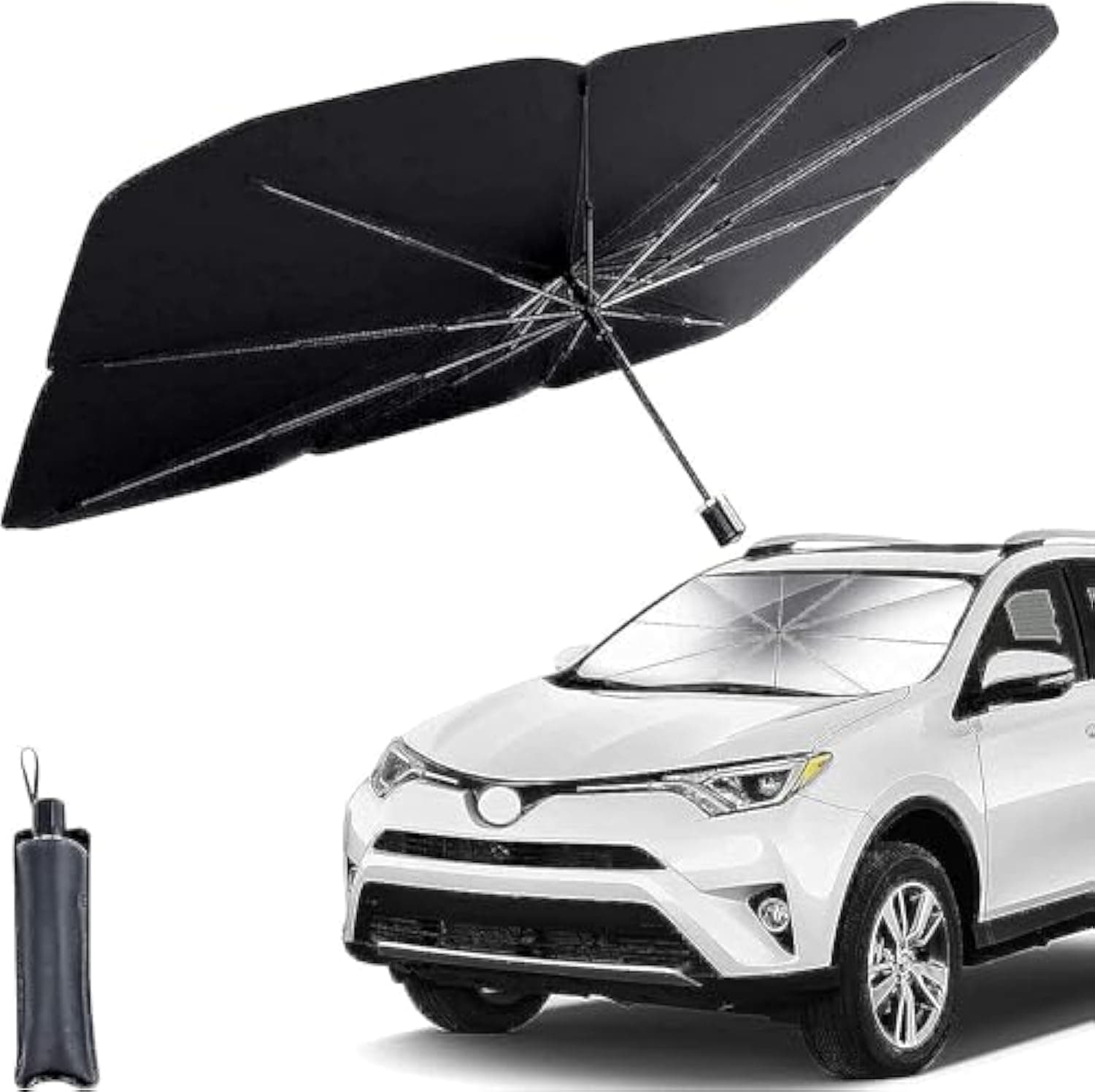 helloleiboo Car Windshield Sun Shade UV Rays and Heat Sun Visor Protector Foldable Reflector Umbrella