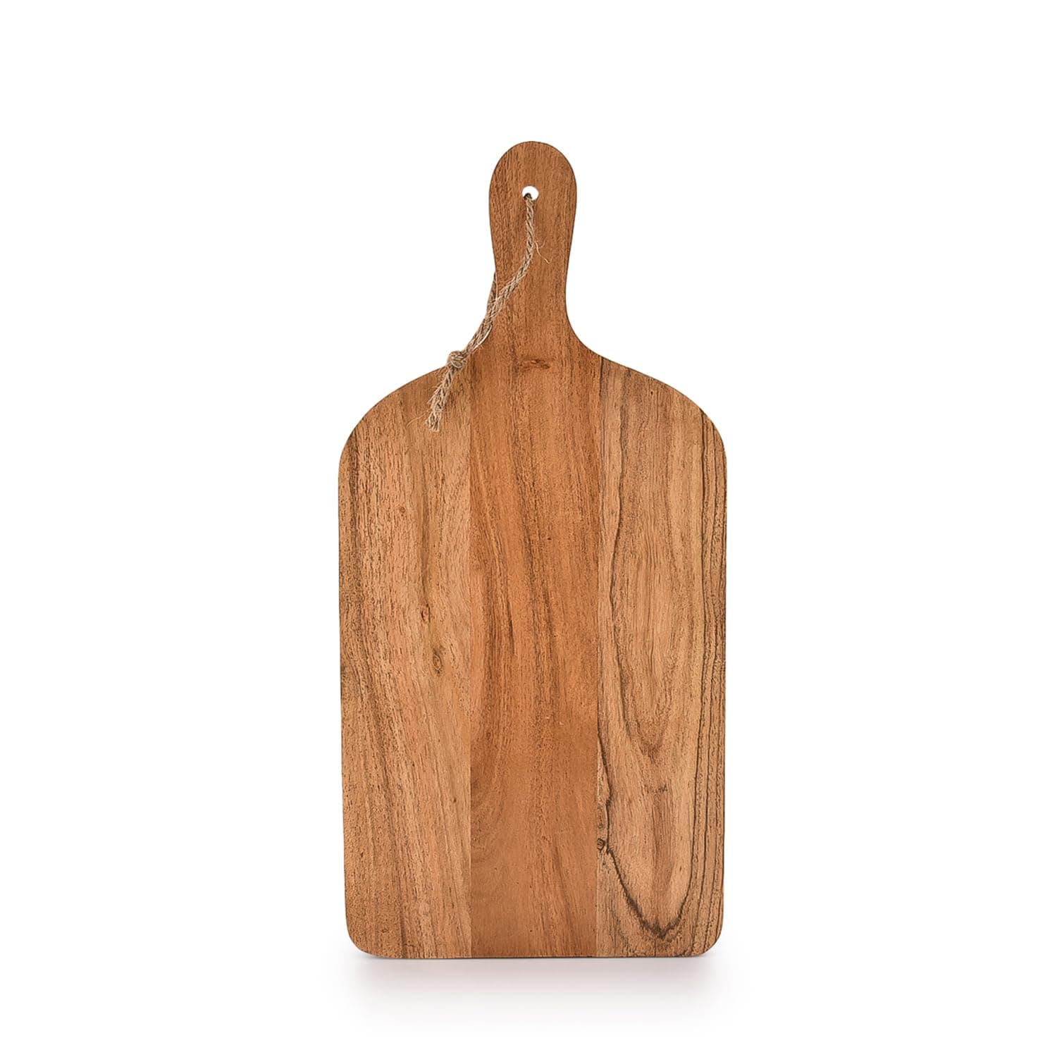 Samhita Acacia Wood Paddle Cutting Boards with Handle for Kitchen, Cheese, and Food Serving Tray, Charcuterie Boards