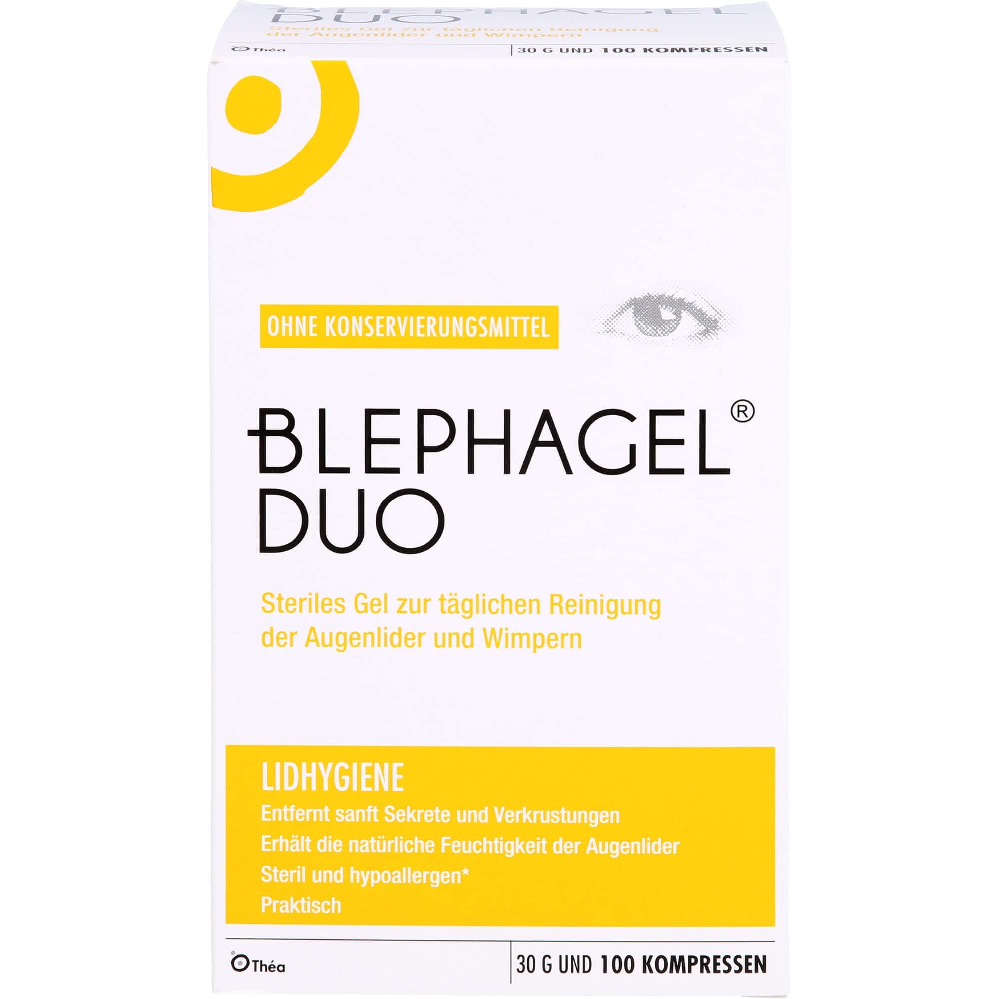 Blephagel Duo Gel mit Kompressen, 30 g
