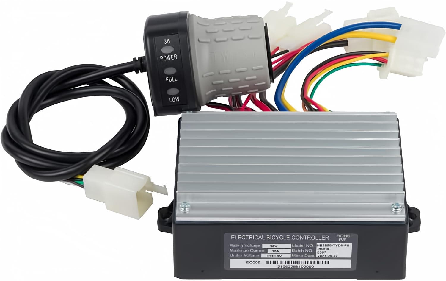 36V Controller and Throttle for Razor MX500 MX650 - OEM 36 Volt Control Module and Twist Throttle Parts Kit for MX500, MX650, Dirt Quad 500, SX500 Dirt Rocket, EcoSmart - Razor HB3650-TYD6-FS-ROHS