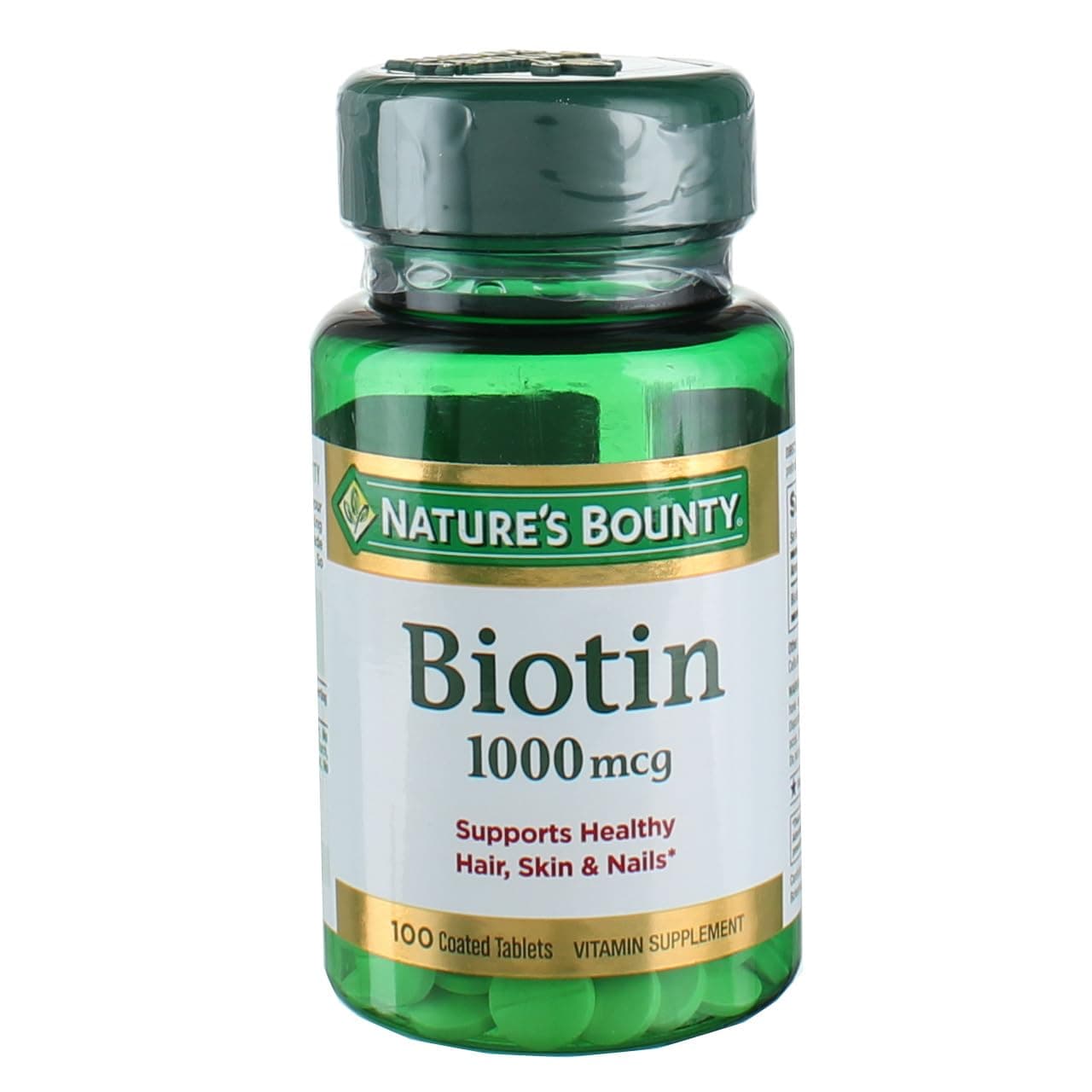 Nature's Bounty Energy Health Biotin Coated Tablets, 1000 mcg, 100 Ct (1 Pack)