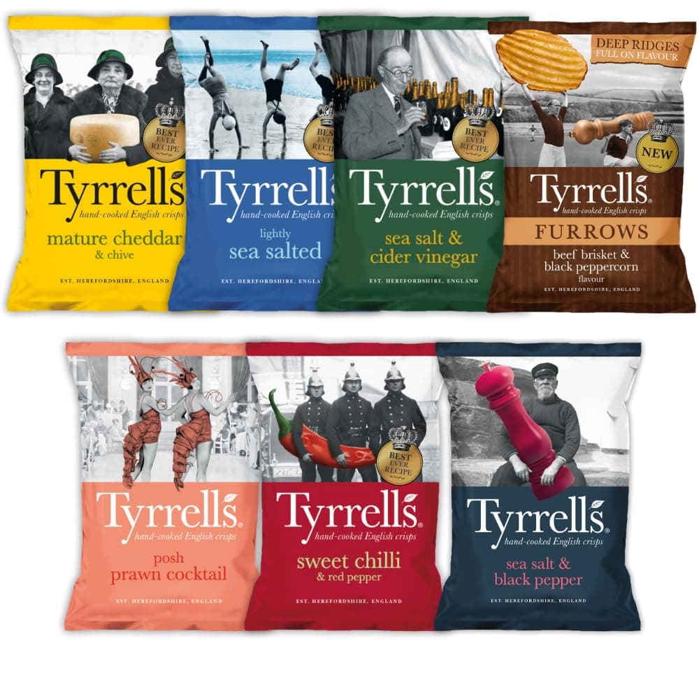 Tyrrells Crisps Mixed Case | 7 Flavours | Case of 24