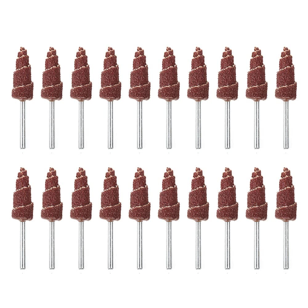 30Pcs Cone Grinding Wheel,Sanding Cone Grinding Wheel 80# with 1/8" Shank Polishing Abrasive Tool
