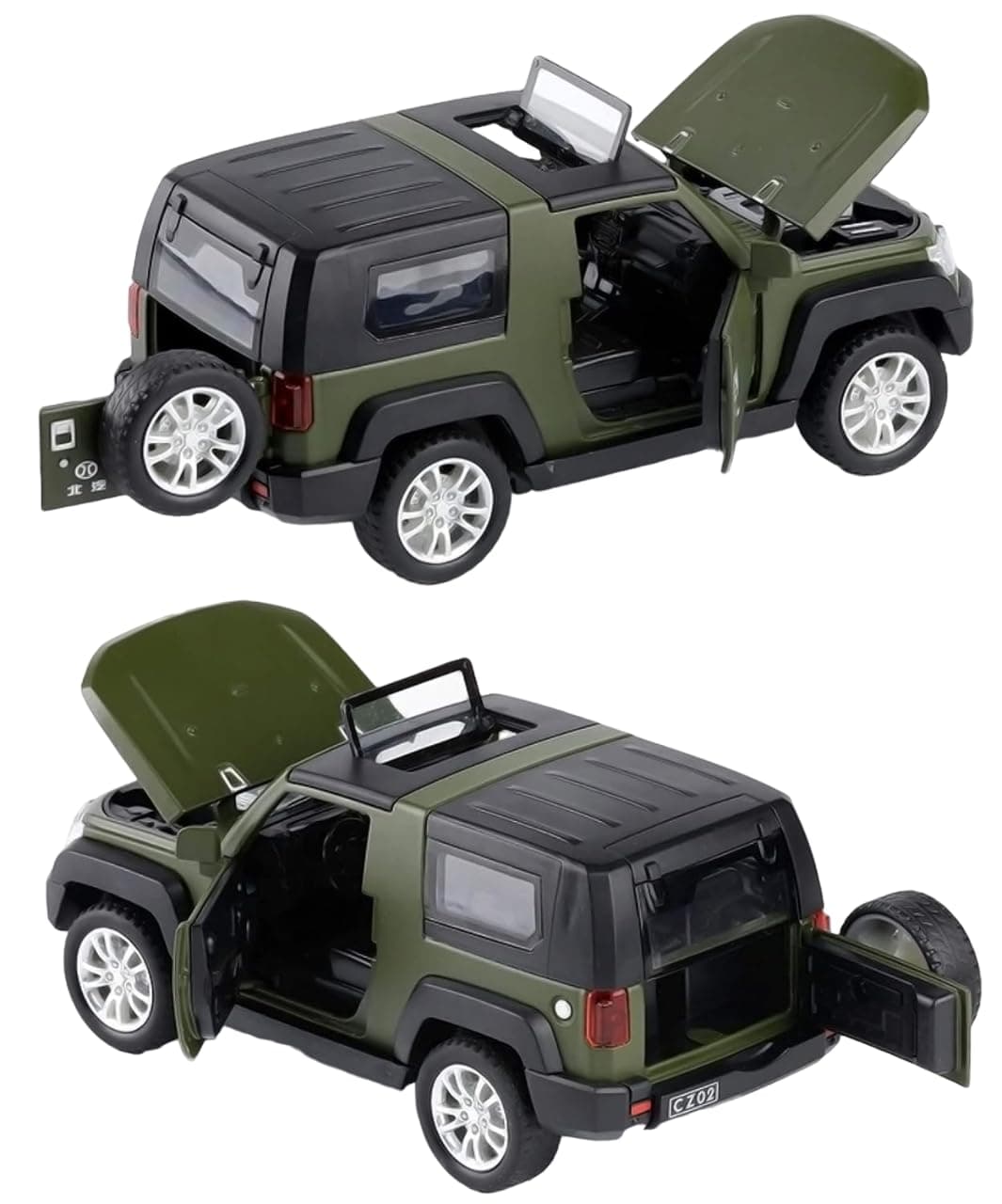 1:32 Scale Die-Cast Metal BAIC Motor Jeeep【Colors as Per Stock】 with Openable Doors and Pull Back Action with Music & Lights【Pack of 1 Car】