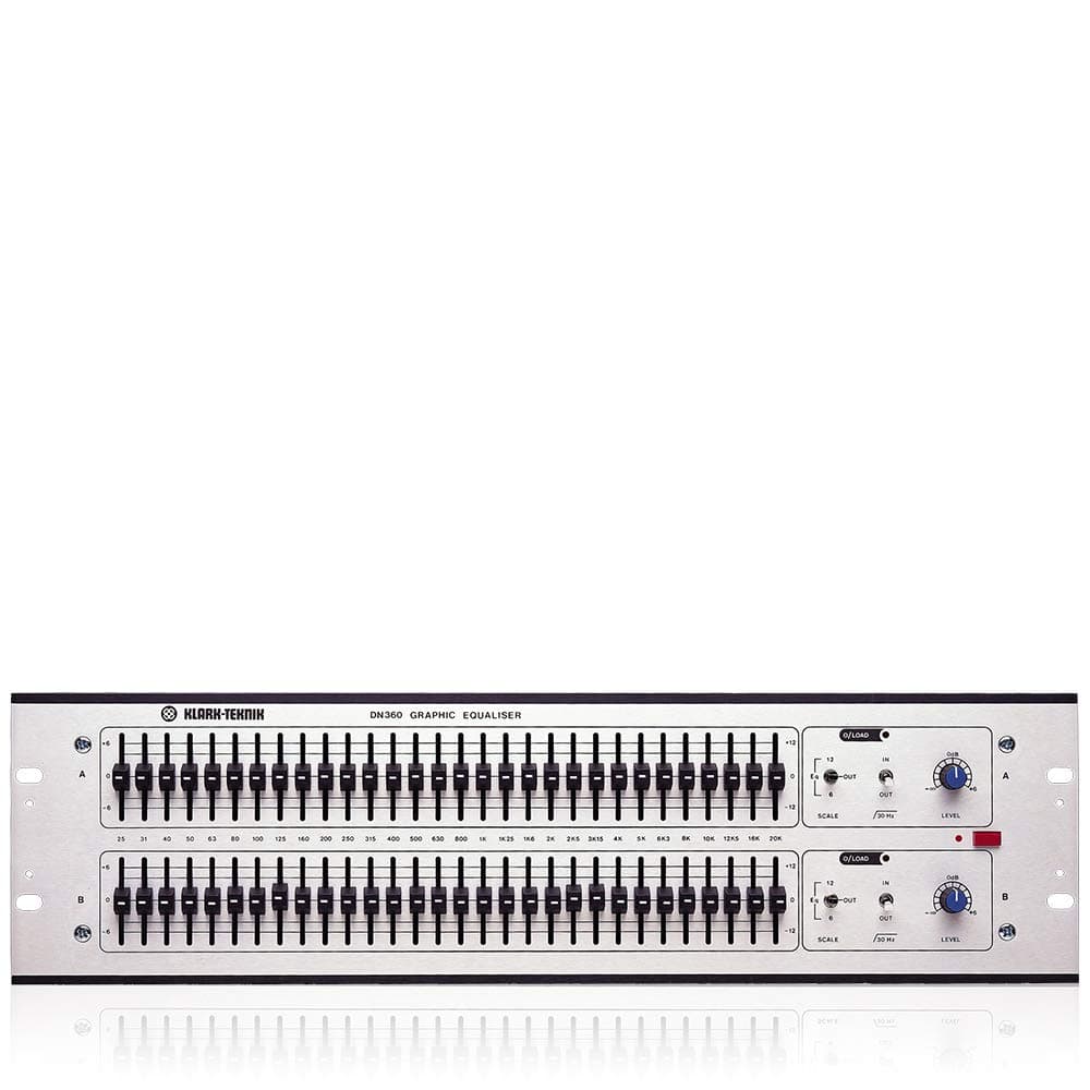 DN360 Dual 30 Band, 1/3 Octave Analogue Graphic Equaliser with Classic Proportional-Q Response and Configured Pin 3 Hot