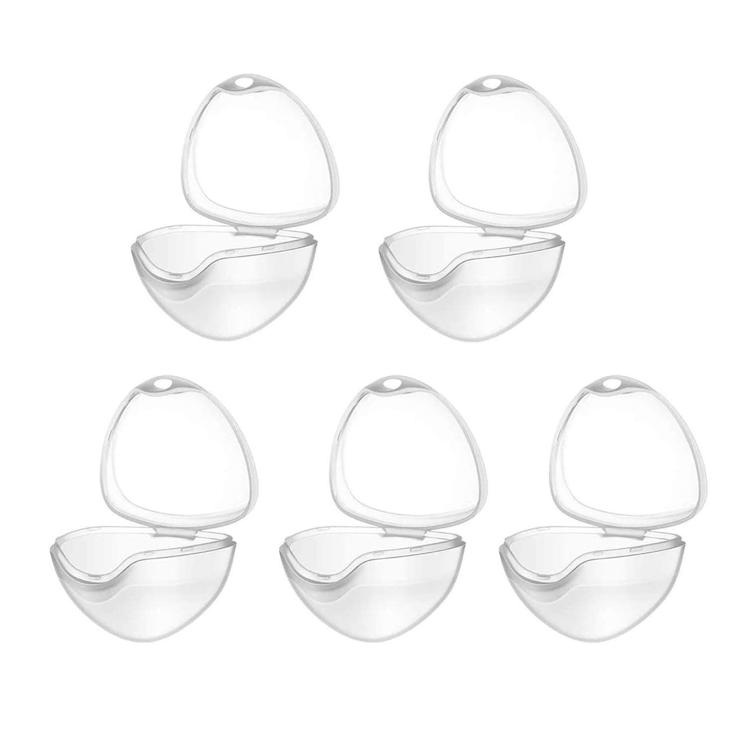 Dummy 5Pcs Transparent Pacifier Case and Holder Box - BPA-Free Nipple Shield for Travel and Home
