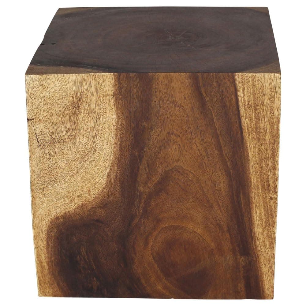 Haussmann® Wood Cube Table 18 in SQ x 18 in High Hollow Inside Walnut Oil