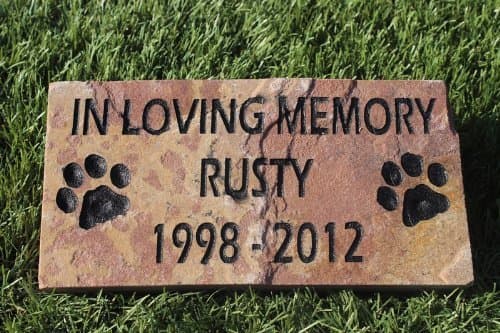 Sandblast Engraved Pet Memorial Stone Red Stone Headstone Grave Marker Dog Cat ilm 6 inches x 12 inches