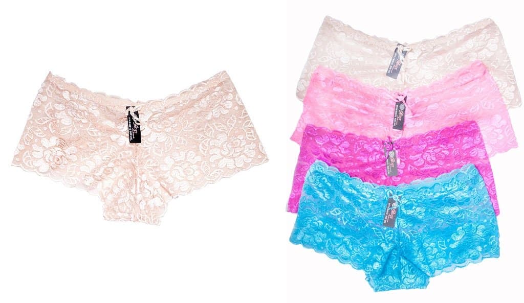 Barbra's 4 Pack Sheer Full Lace Floral Panties