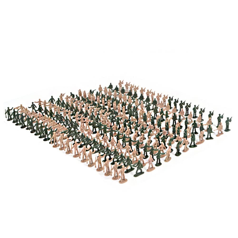 Ikasus 360 Piece Plastic Tiny Army Men For Boys, Cool Mini Action Figures Military Set, Toy Soldiers With Tanks, Planes, Flags Accessories Base Boys,2.8X1.5Cm
