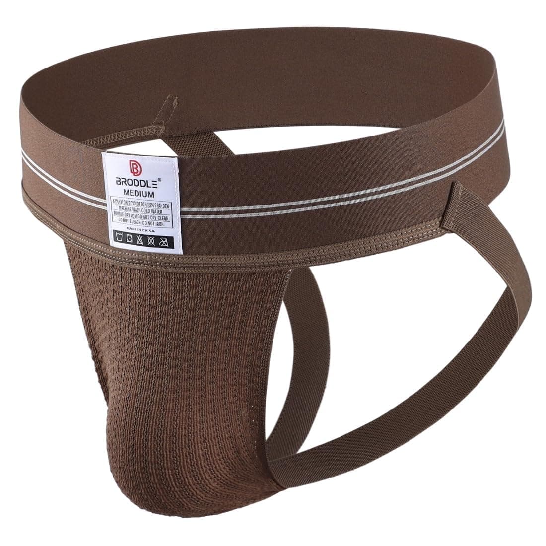 BRODDLE Men's Jockstrap Stretchy Nylon Mesh Pouch Performance Workout Athletic Supporters for Men