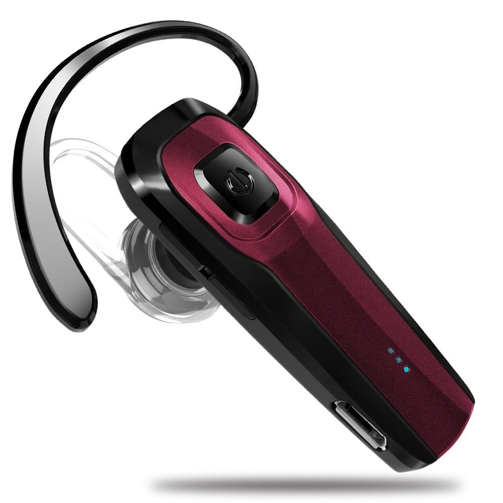 M26 Bluetooth Headset with Noise Cancelling Compatible with Smart Phones LG G7 Samsung Note9 S9 iPhone Xs MAS Moto Z3 P30 Google pixel3 ZTE Axon-Red