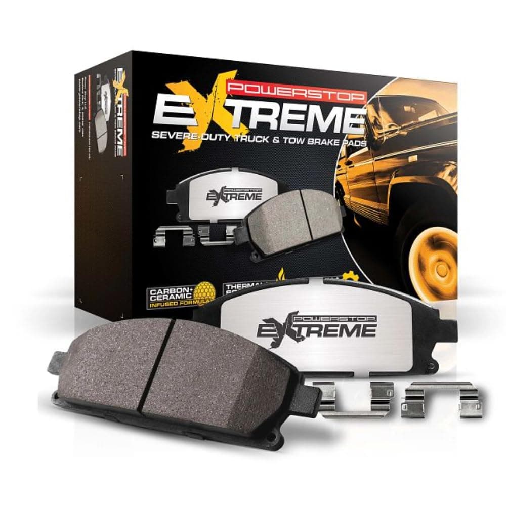PowerStop Front Brake Pads For Ram 2500 2019-25 | Ram 3500 2019-25 - Z36 Truck & Tow Carbon-Fiber Ceramic Brake Pads With Installation Hardware, Z36-2223