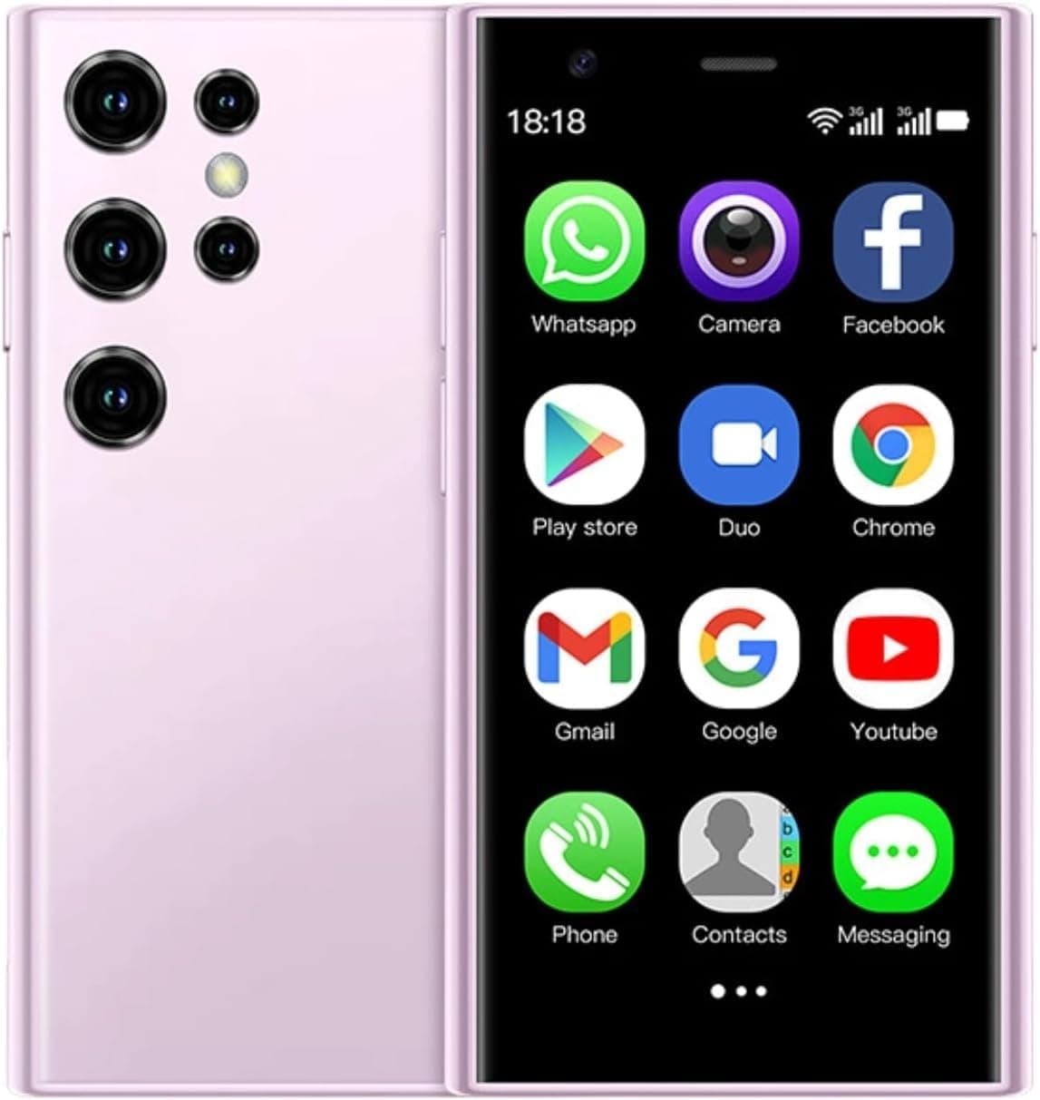 AMAV SOYES S23 Pro 3G mini smartphone, 3.0"" 3D glass, 2GB RAM 16GB ROM, 2MP rear camera, Android 8.1, dual cameras, 1000mAh (Violet)