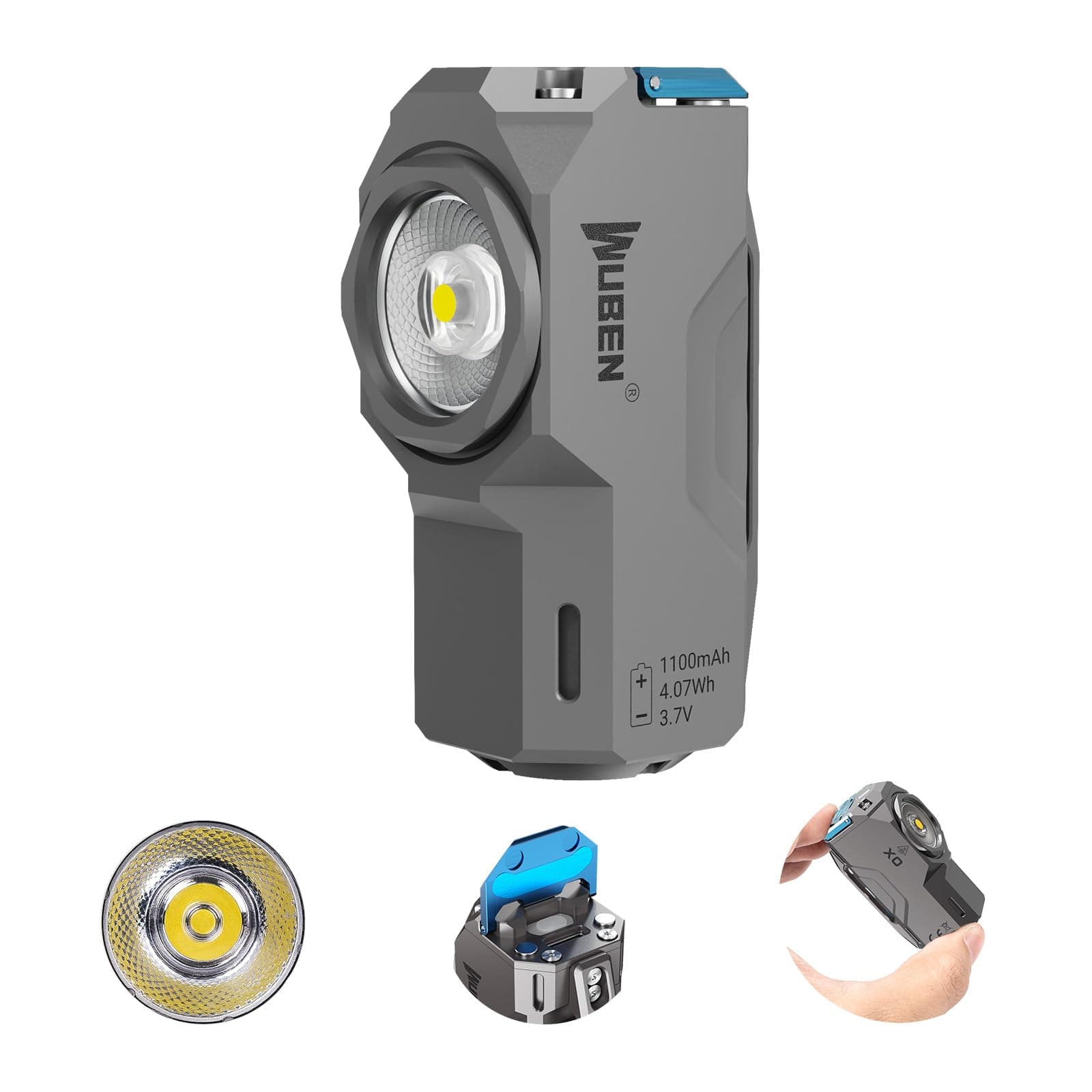 Wuben X0 EDC Flashlight, 800 Lumens, Pocket Floodlight, Mini Magnetic Flashlight 7 Modes, USB-C Rechargeable for Home, Camping, Hiking, Outdoor