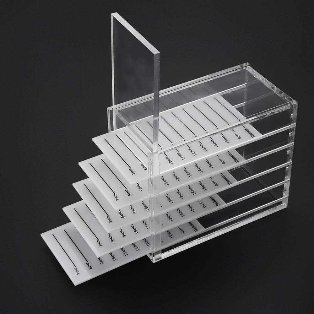 5 Layers Acrylic Clear False Eyelash Organizer Case, Cosmetic Makeup Storage Box for Grafting Lash Extension (Eyelash Box)