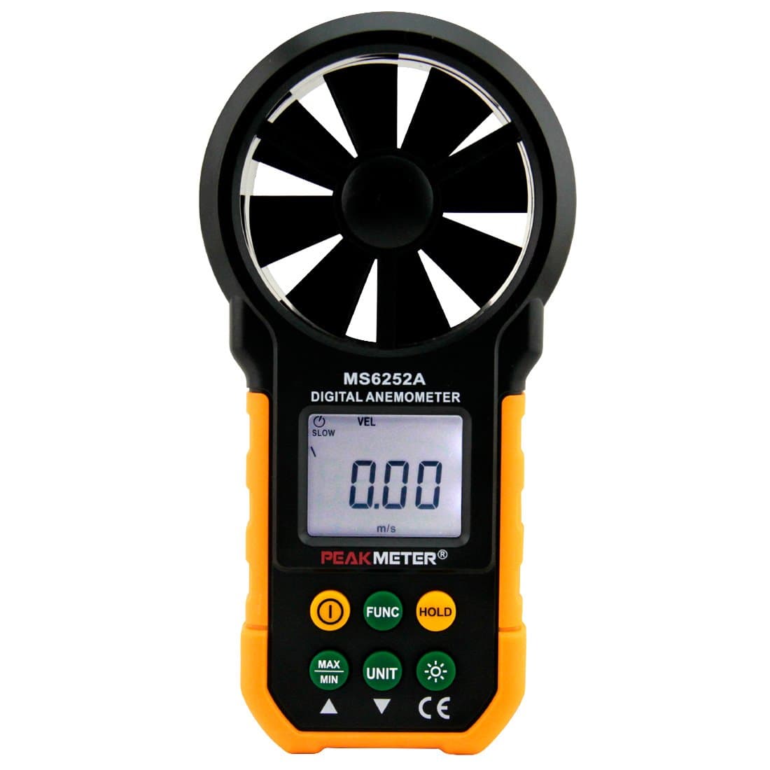 MS6252A Digital Anemometer Handheld Wind Speed Meter Gauge Air Volume Meter Backlight Air Velocity Measurement