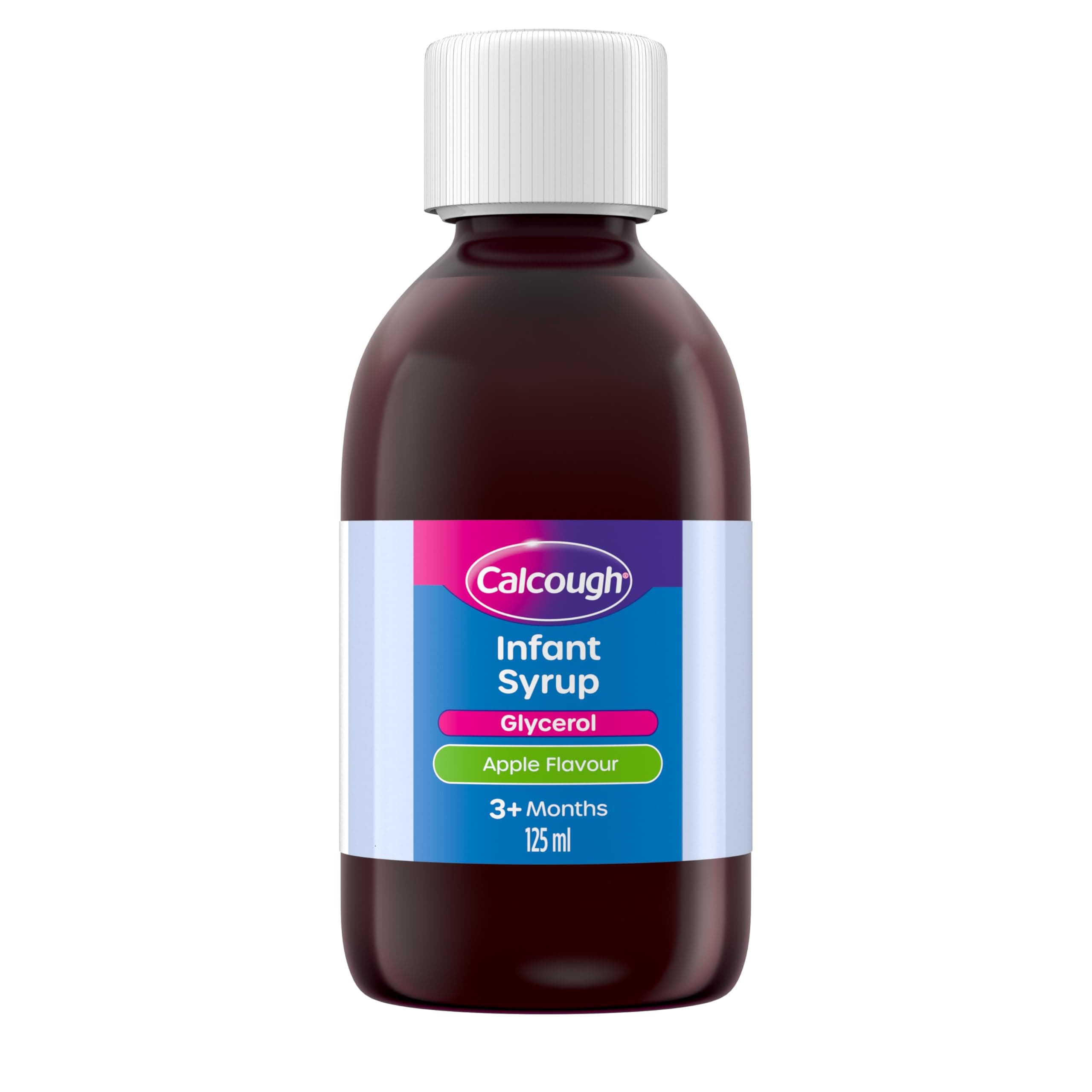 Infant Syrup Apple Flavour 3+ Months (1 x 125ml), Colour and Sugar-Free Cough Syrup for Soothing Relief from Tickly & Dry Cough, Non-Drowsy Cough Medicine for Babies from 3 Months