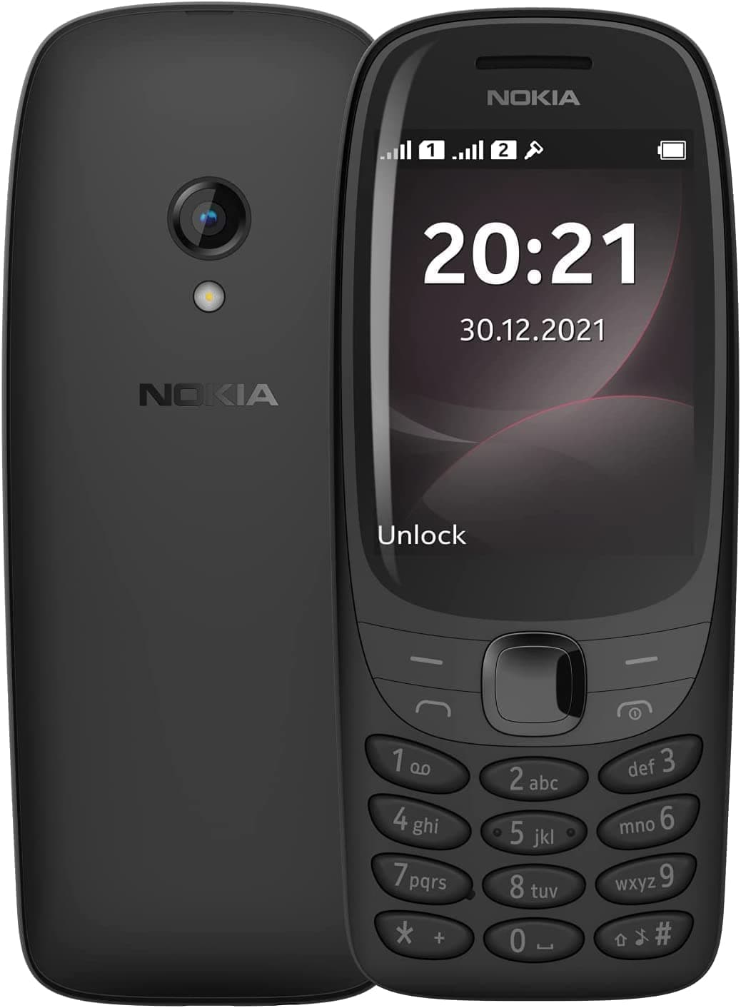 6310 Phone with 2.8 Inch Curved Display, 2G, Numerical Keypad, 8MB RAM, 16MB of Storage (32GB with microSD Cards), 1150 mAh Battery, 0.3-Megapixel Rear Camera, FM Radio - Black