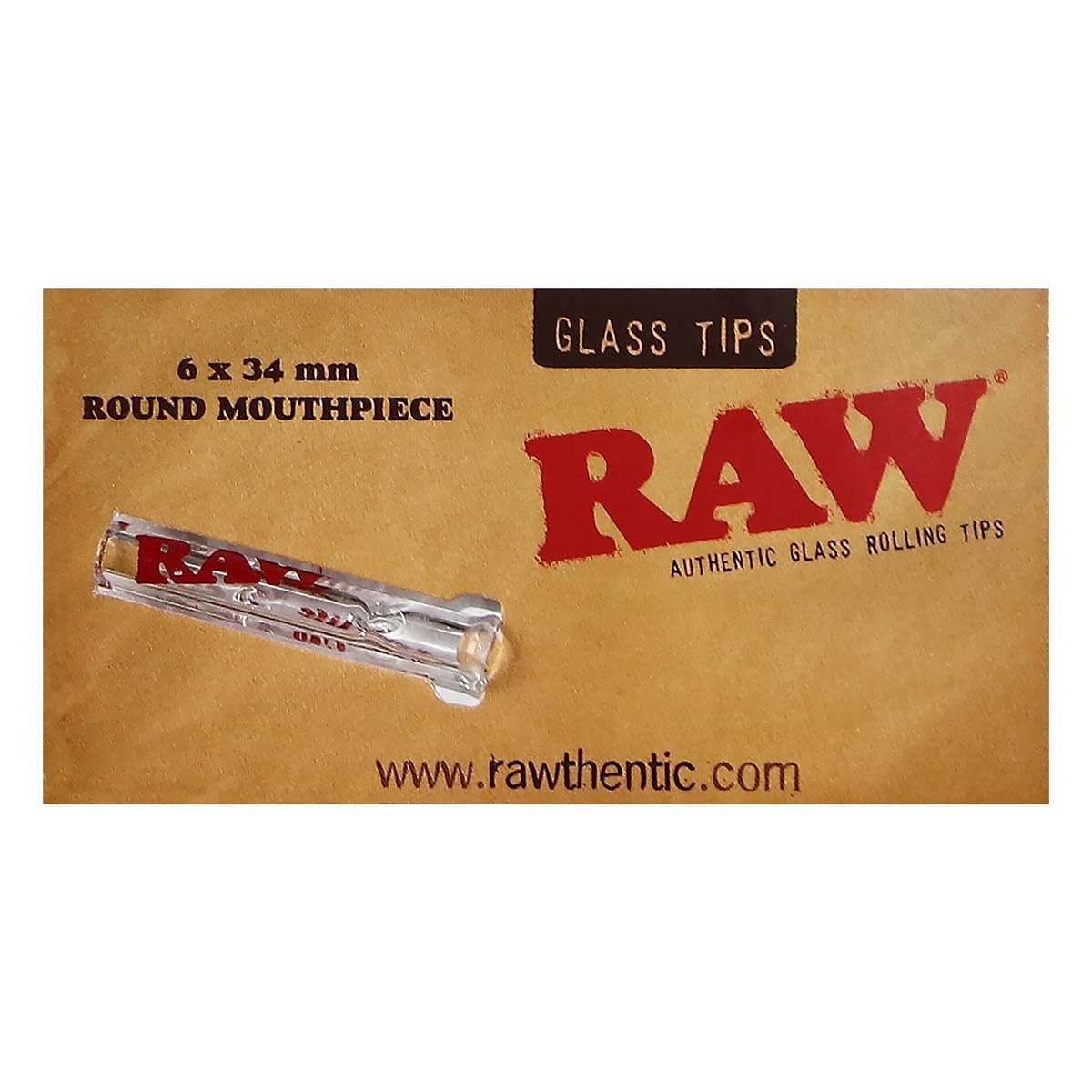 RAW Glass Tip 6 x 34 mm Round Mouthpiece