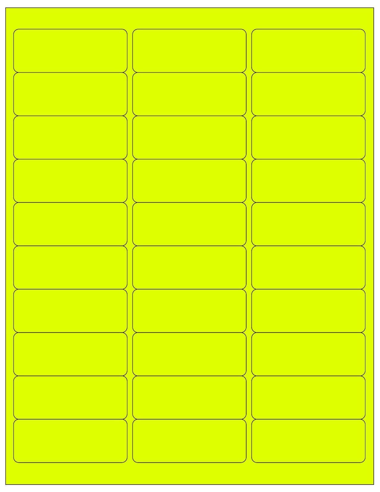 600 Blank Address Labels 2-5/8" X 1" Fluorescent Neon Color Mailing Labels Laser 20 Sheets (Fluorescent Neon Yellow)