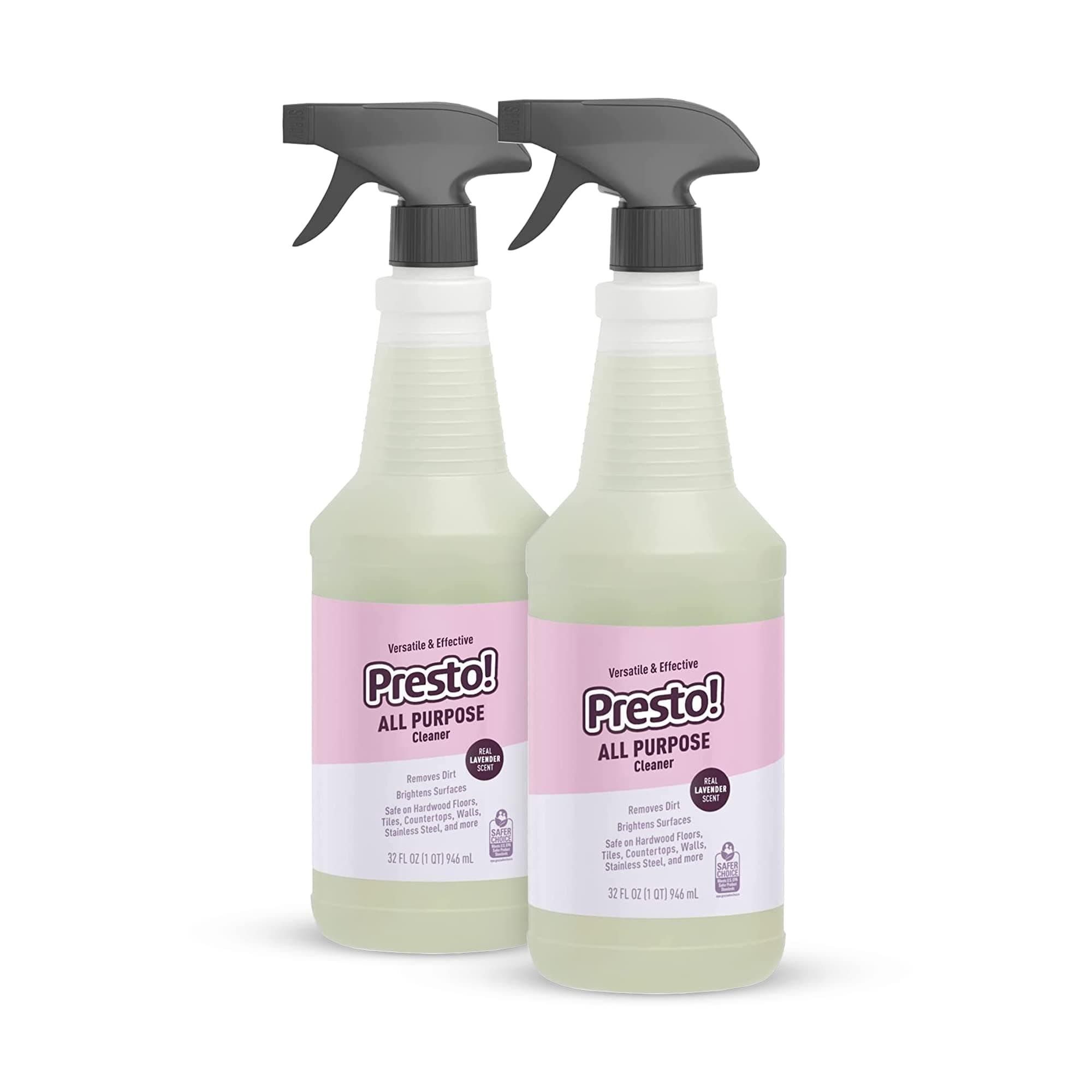 Amazon Brand - Presto! All Purpose Cleaner, Lavender Essential Oil Scent, Streak-Free Formula, 32 fl oz, 2-Pack