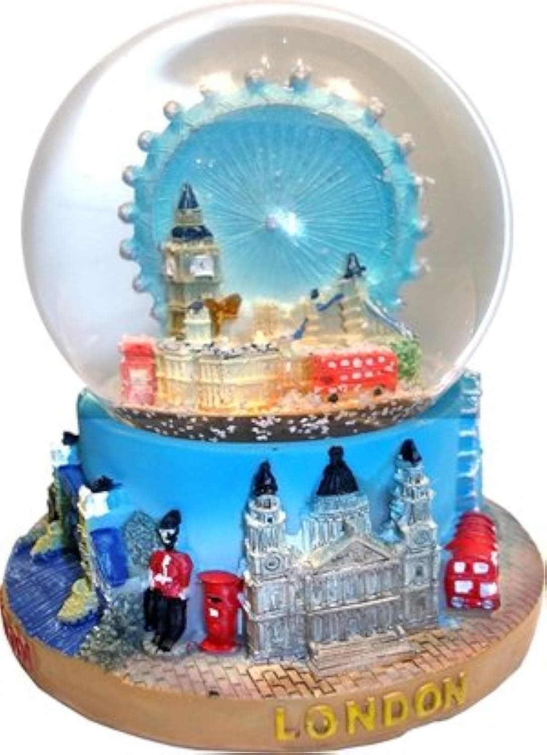 TB Medium De Luxe Snow Globe Composite - London Eye with Skyline, London Collectable Souvenir