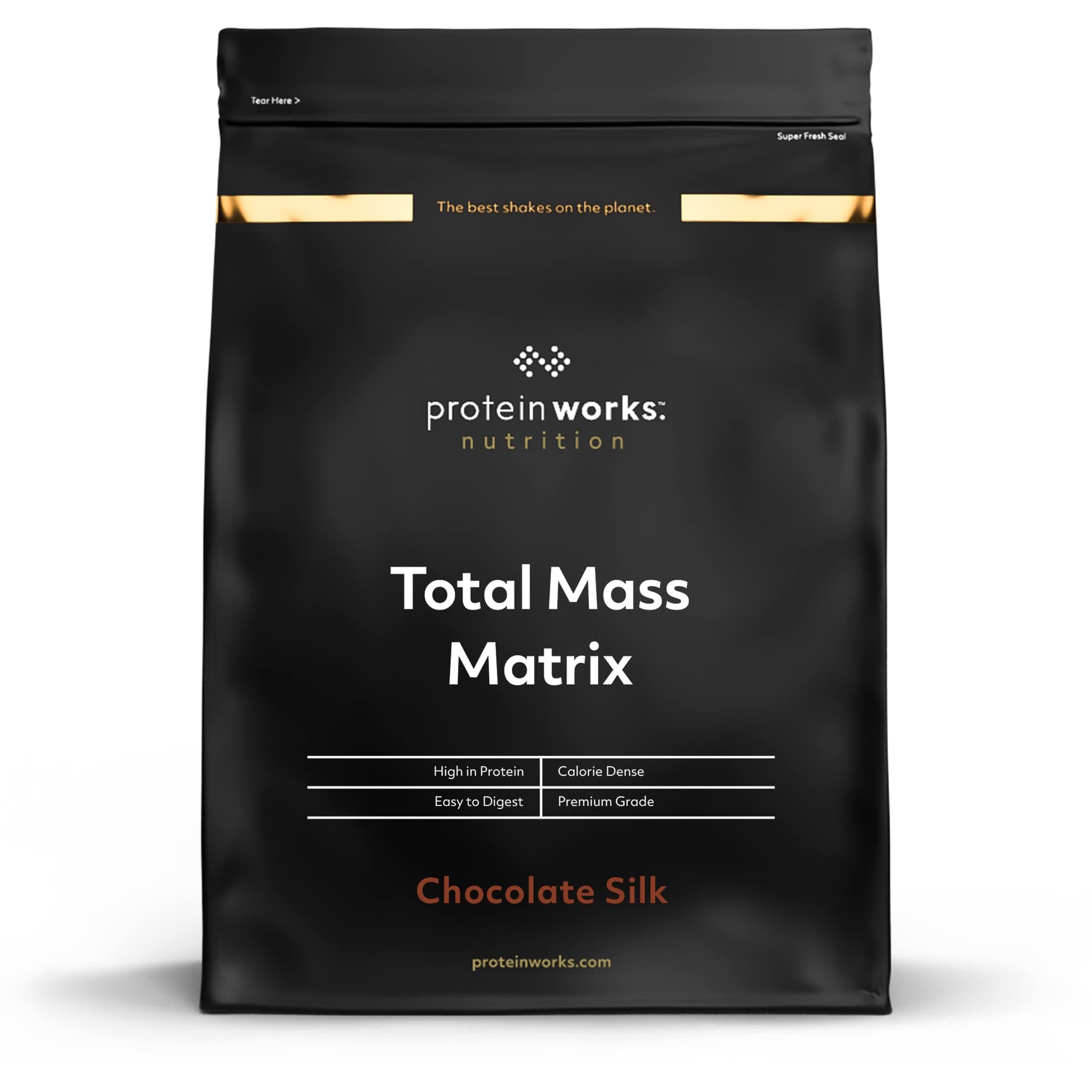 THE PROTEIN WORKS - Total Mass Matrix Mass Gainer | High Calorie Powder | Mass Building Shake | Weight Gainer Powder | 16 Servings | Chocolate Silk | 2kg